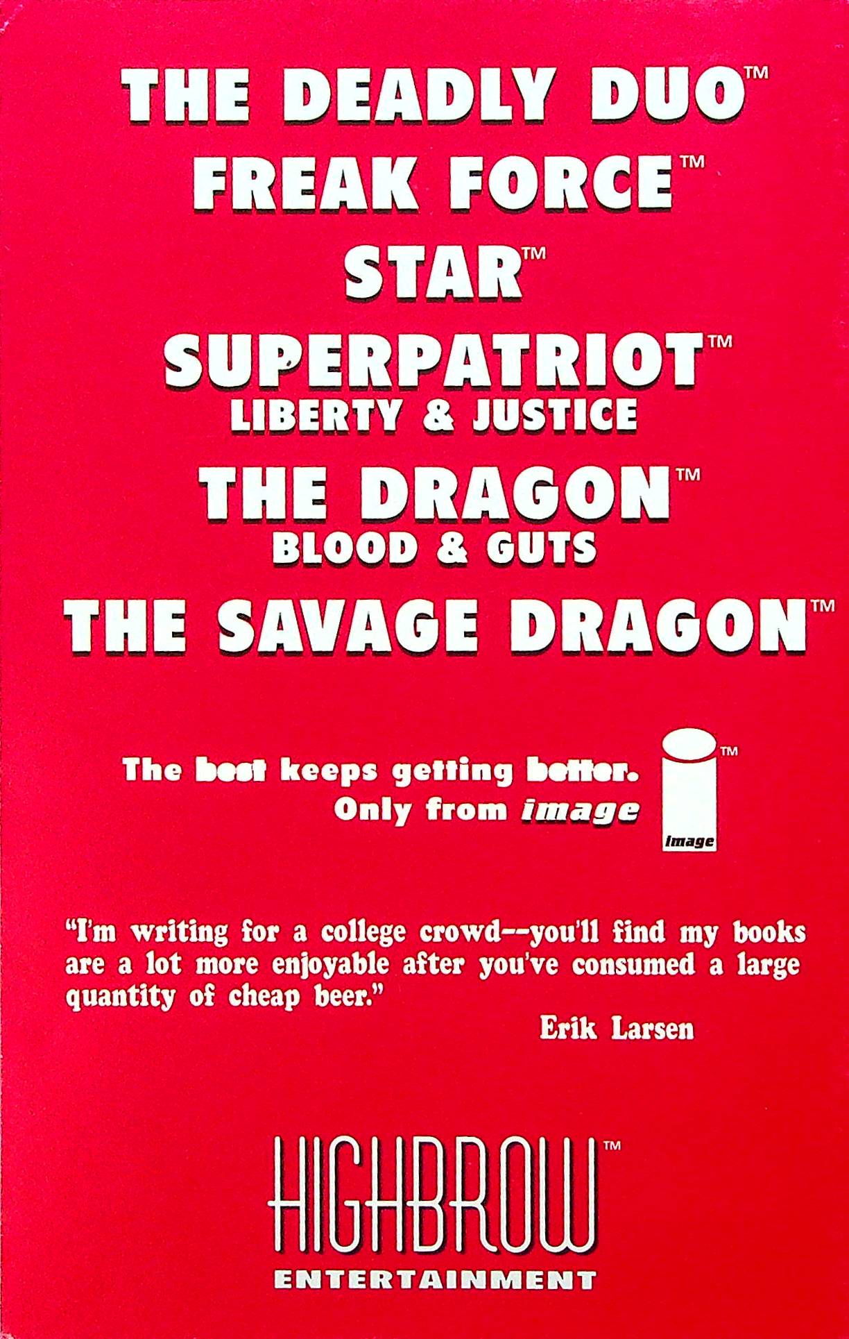 Highbrow Entrainment Ashcan / Mini Comic Savage Dragon 