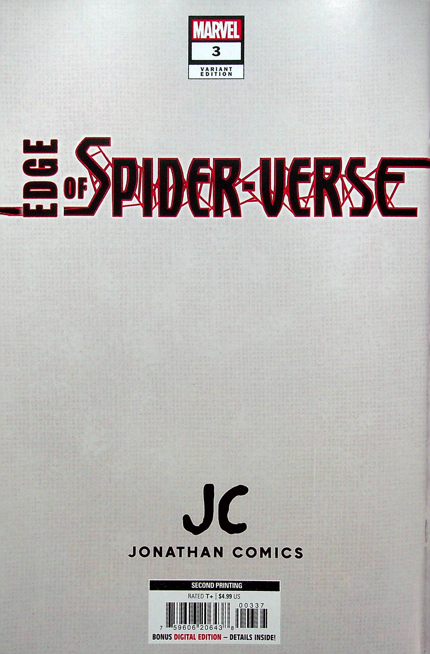 Edge of Spider-Verse #3 2nd print Sketch Exclusive Mark Bagley Variant 