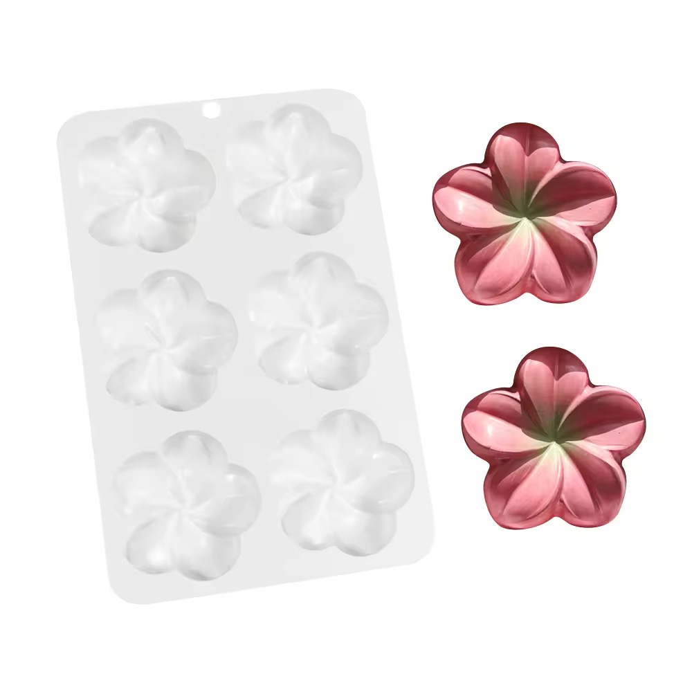Plumeria Flower 6 Cavity Silicon Mould 1Pc