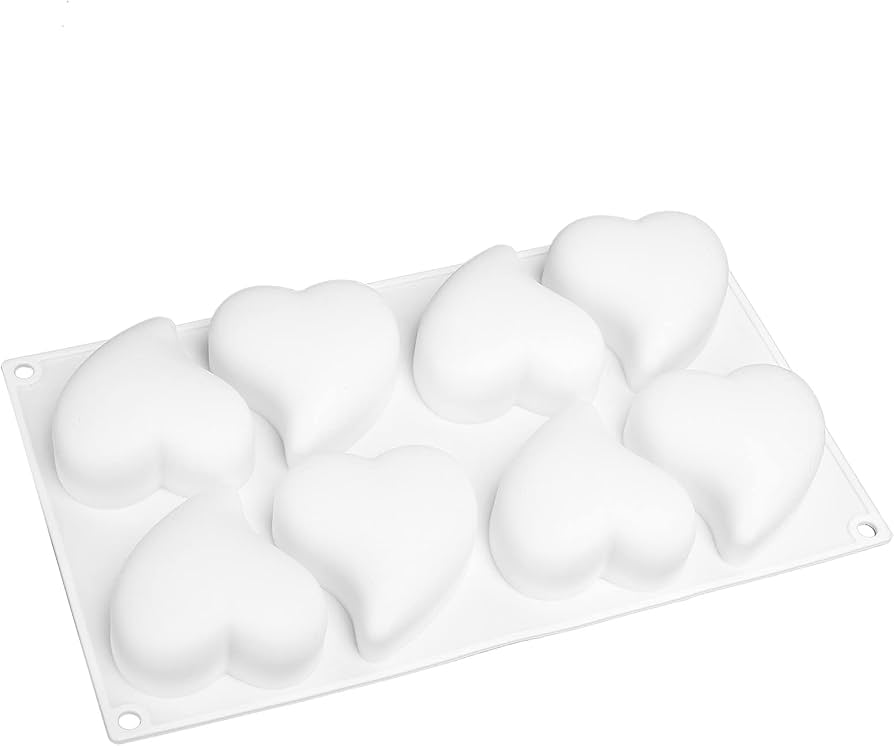Curvy 3D Heart 8 Cavity Silicon Mould 1Pc