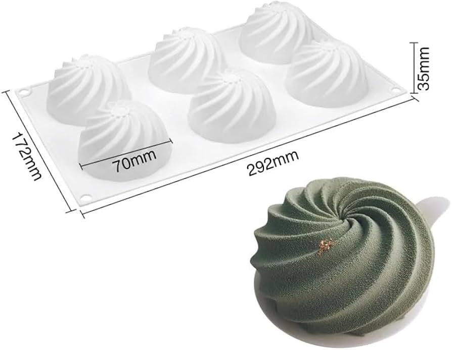 Spiral Ball 6 Cavity Silicon Mould 1Pc