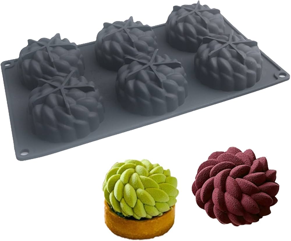 Succulent Flower 6 Cavity Silicon Mould 1Pc