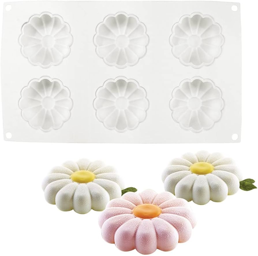 Daisy Flower 6 Cavity Silicon Mould 1Pc