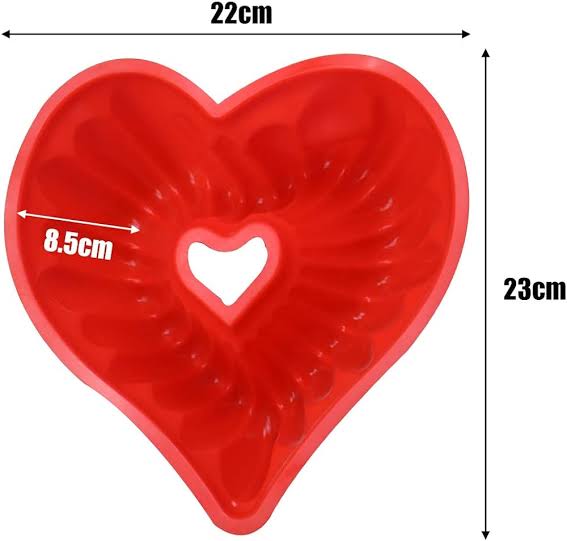 Heart Bundt Silicon Mould 1Pc