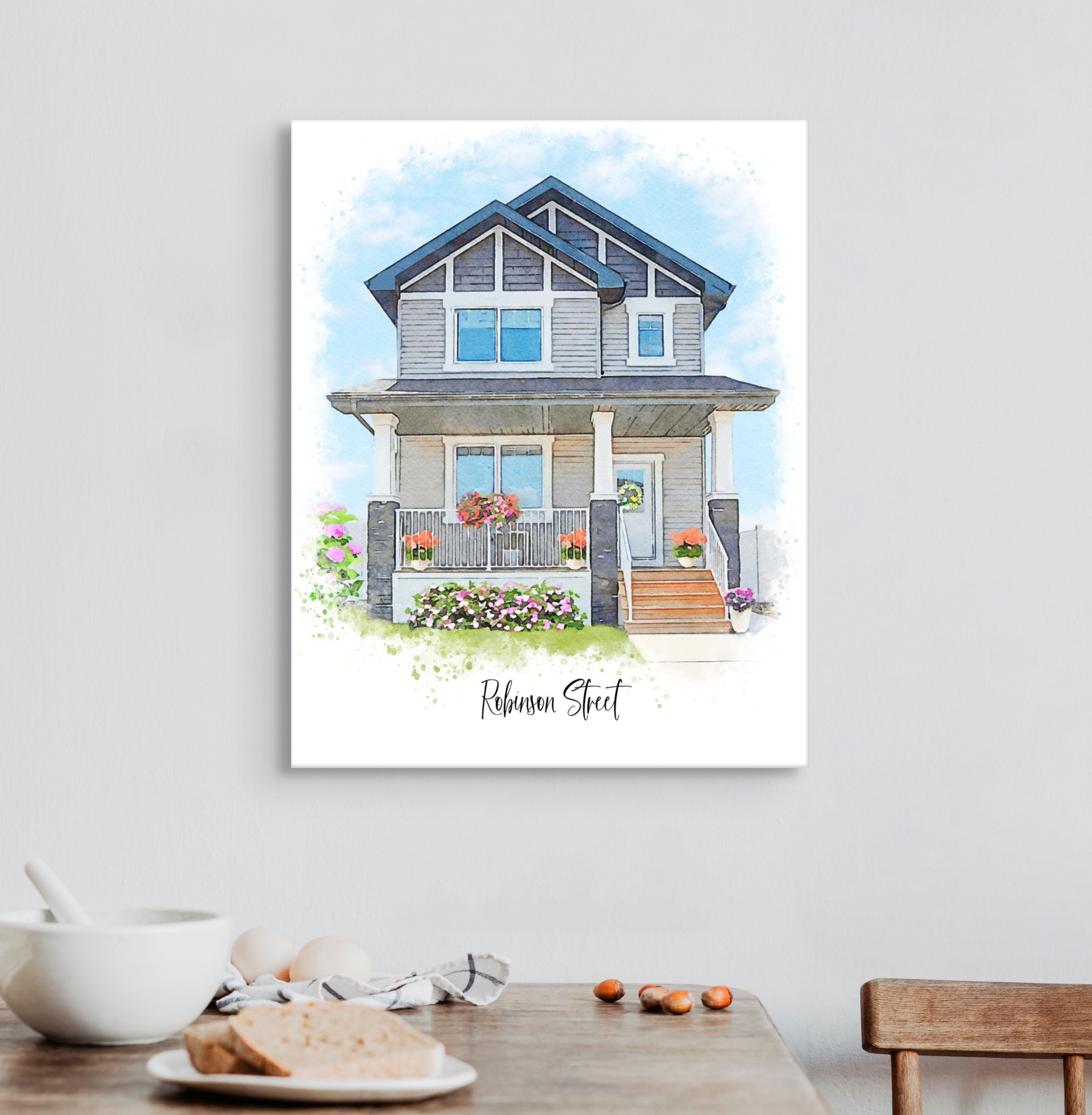 Watercolour Painting House Portrait