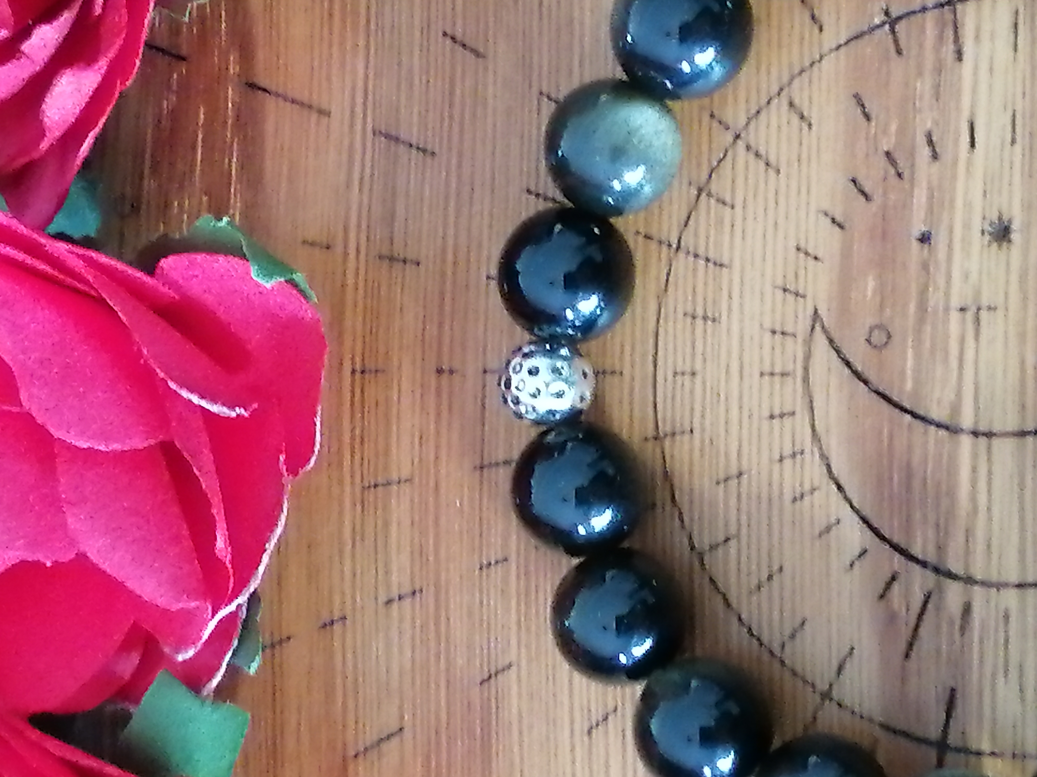 Bracelet "araignée" en obsidienne dorée 
