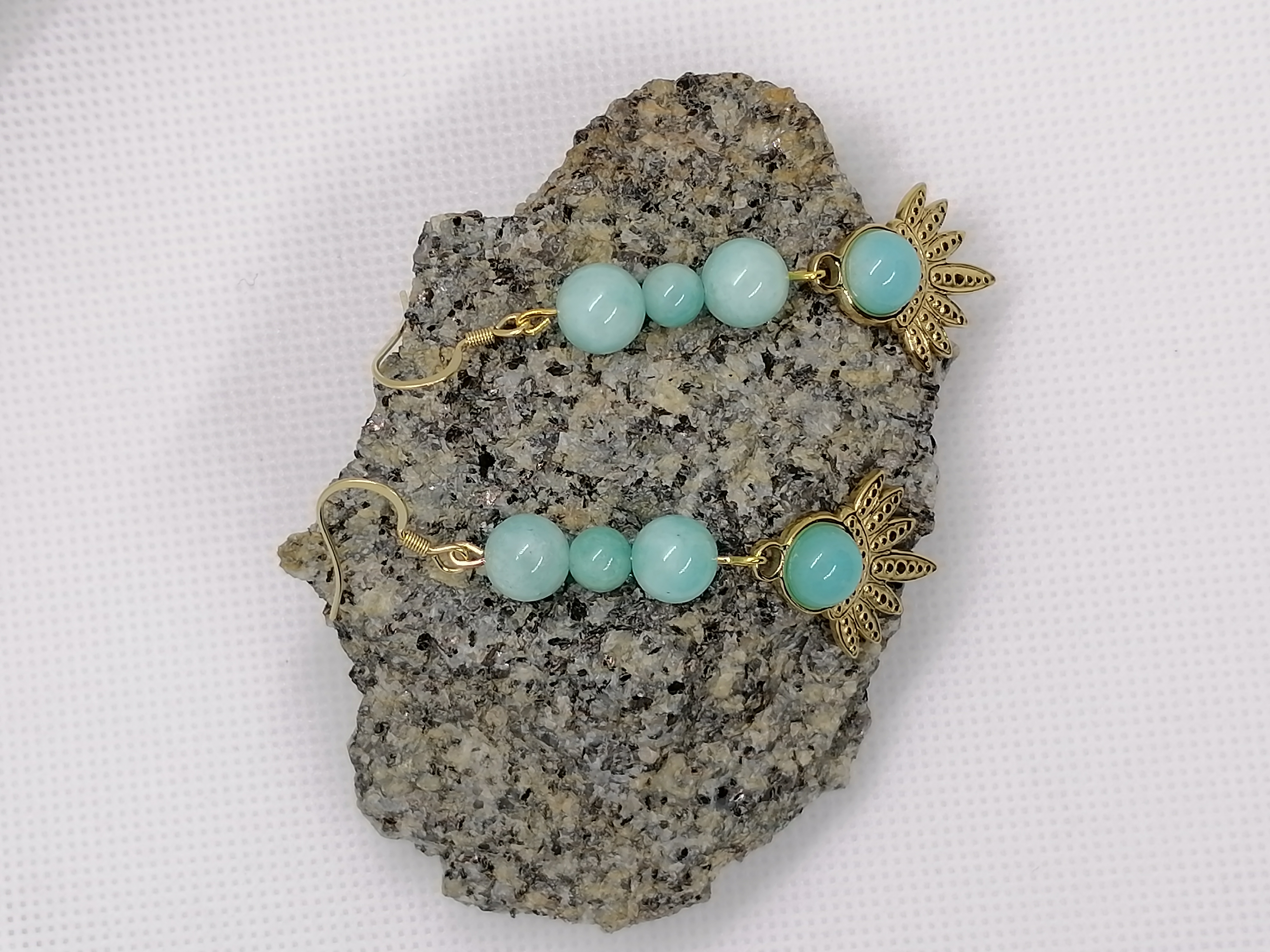 Boucles d'oreilles "soleil" en amazonite