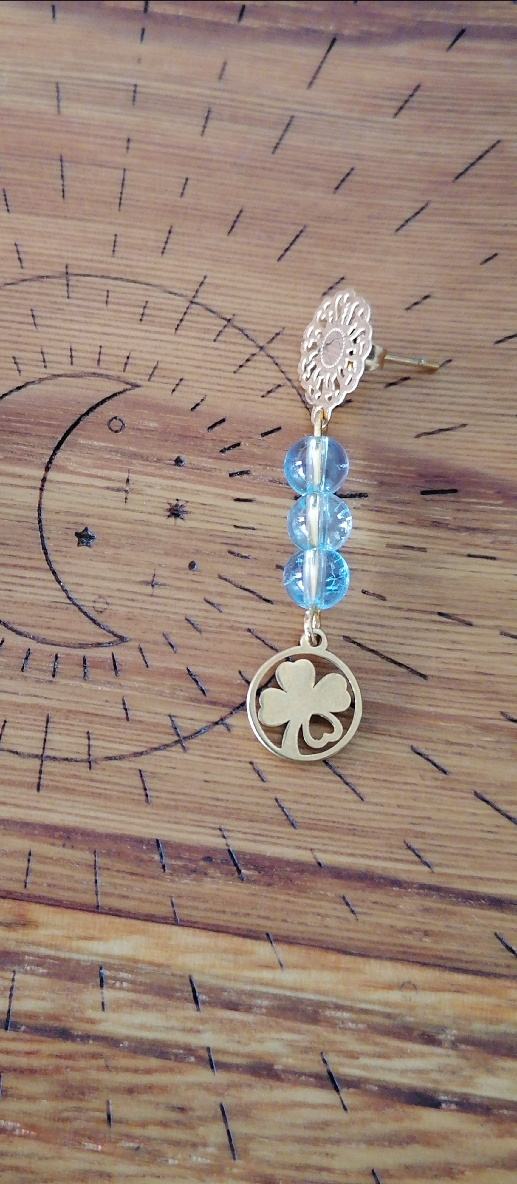 Boucles d'oreilles "chance" en topaze bleue