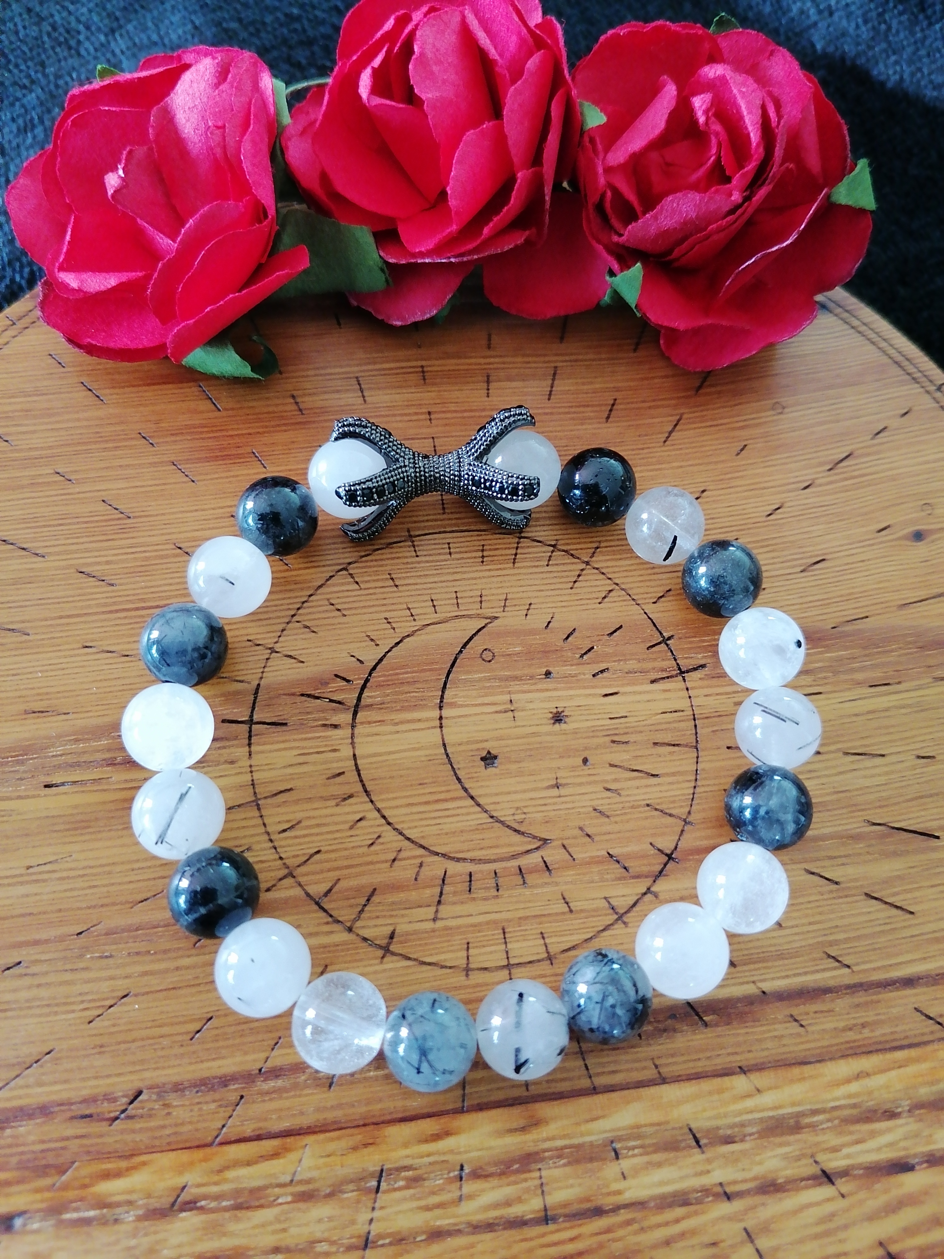 Bracelet "griffe de rapace" en quartz tourmaline