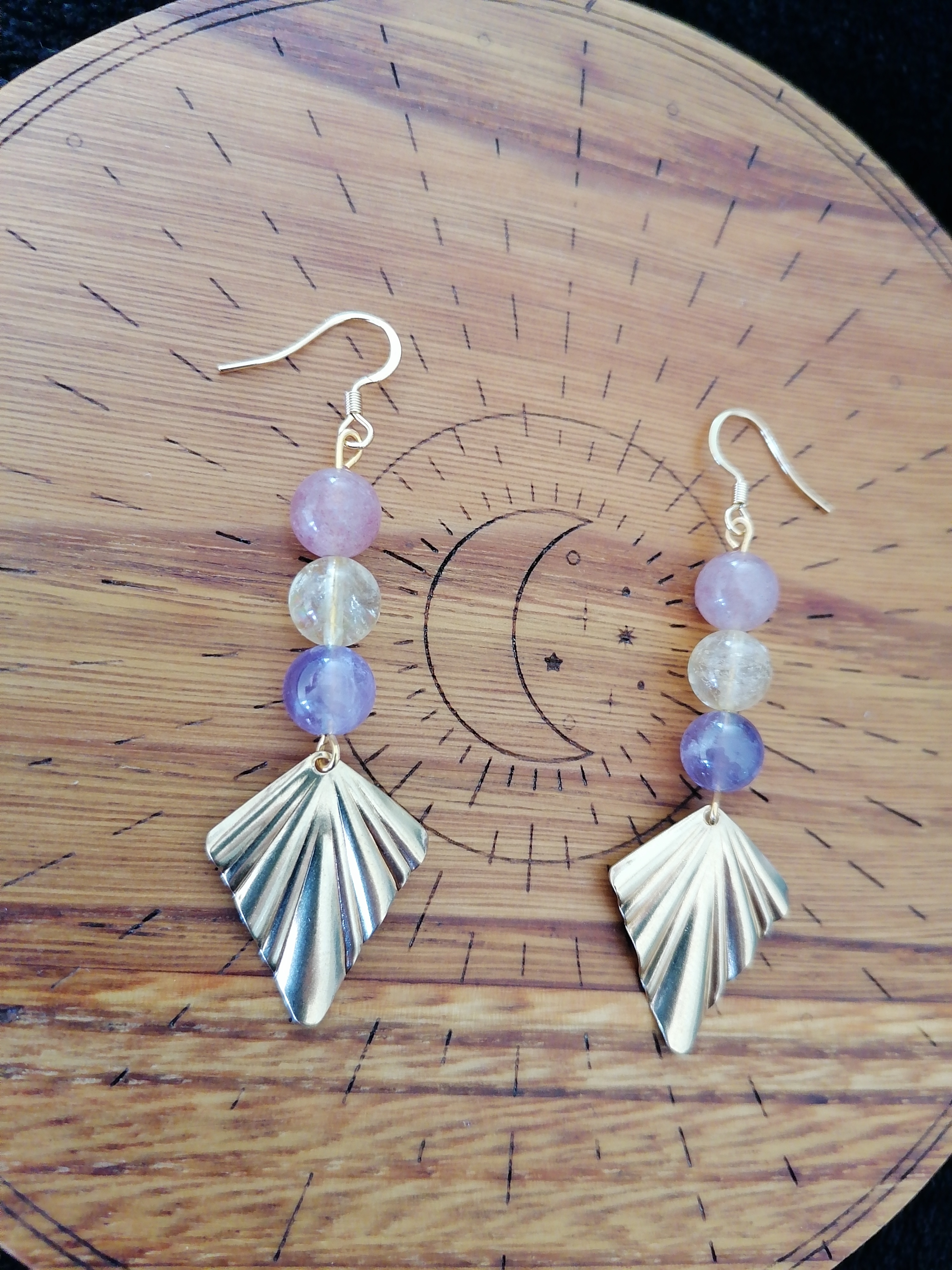 Boucles d'oreilles "équilibre des chakras" en super seven