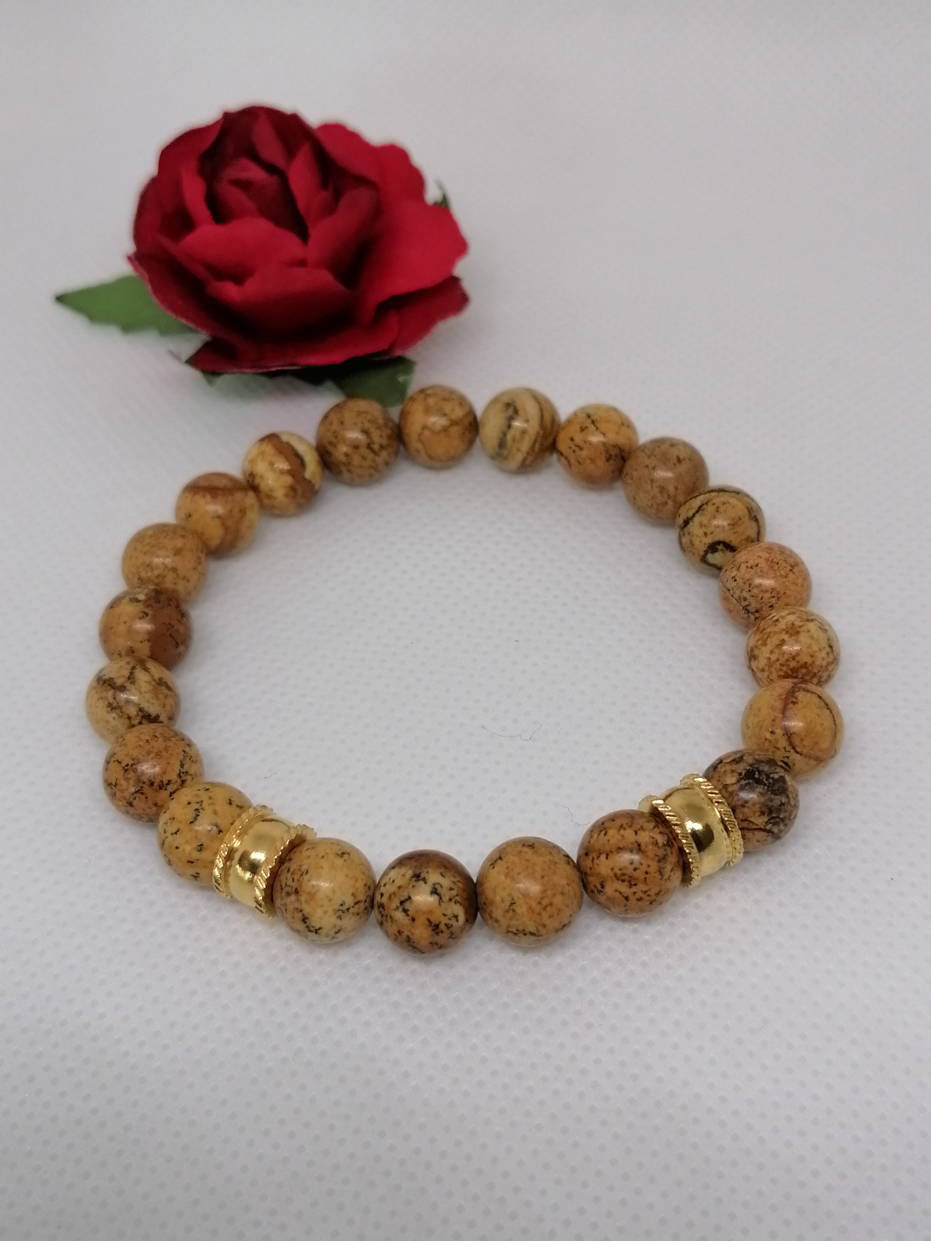 Bracelet "force et résistance" en jaspe paysage
