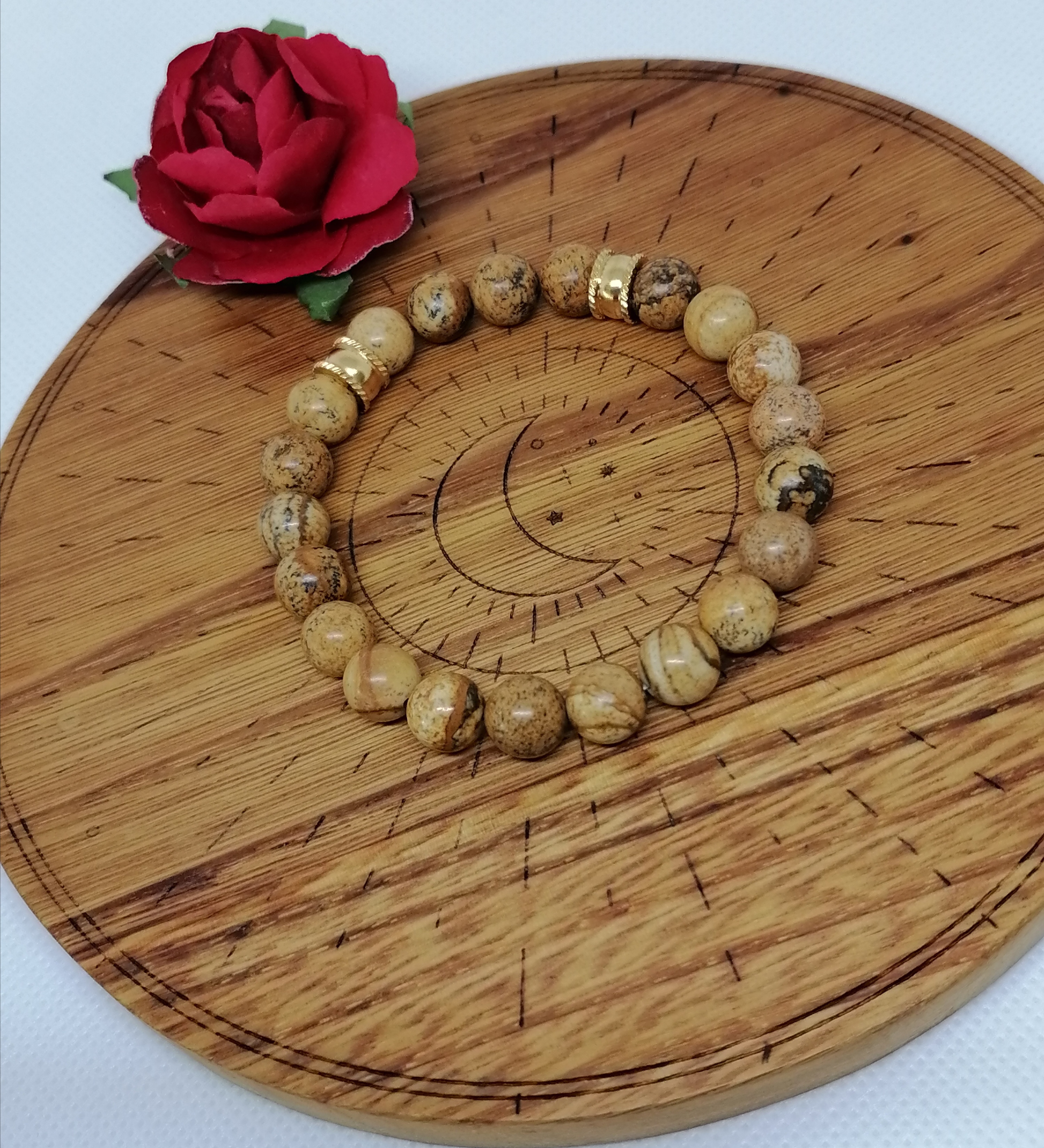 Bracelet "force et résistance" en jaspe paysage
