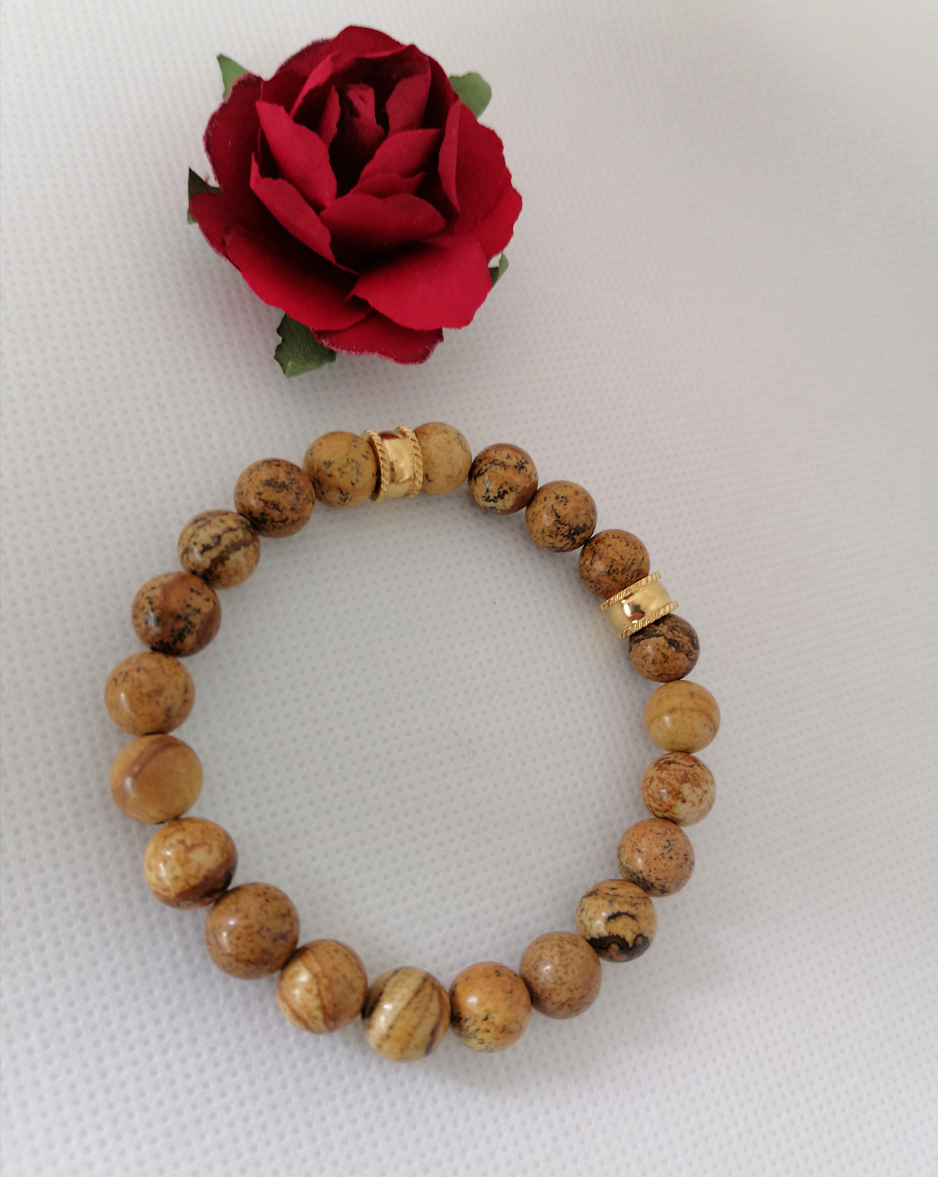 Bracelet "force et résistance" en jaspe paysage