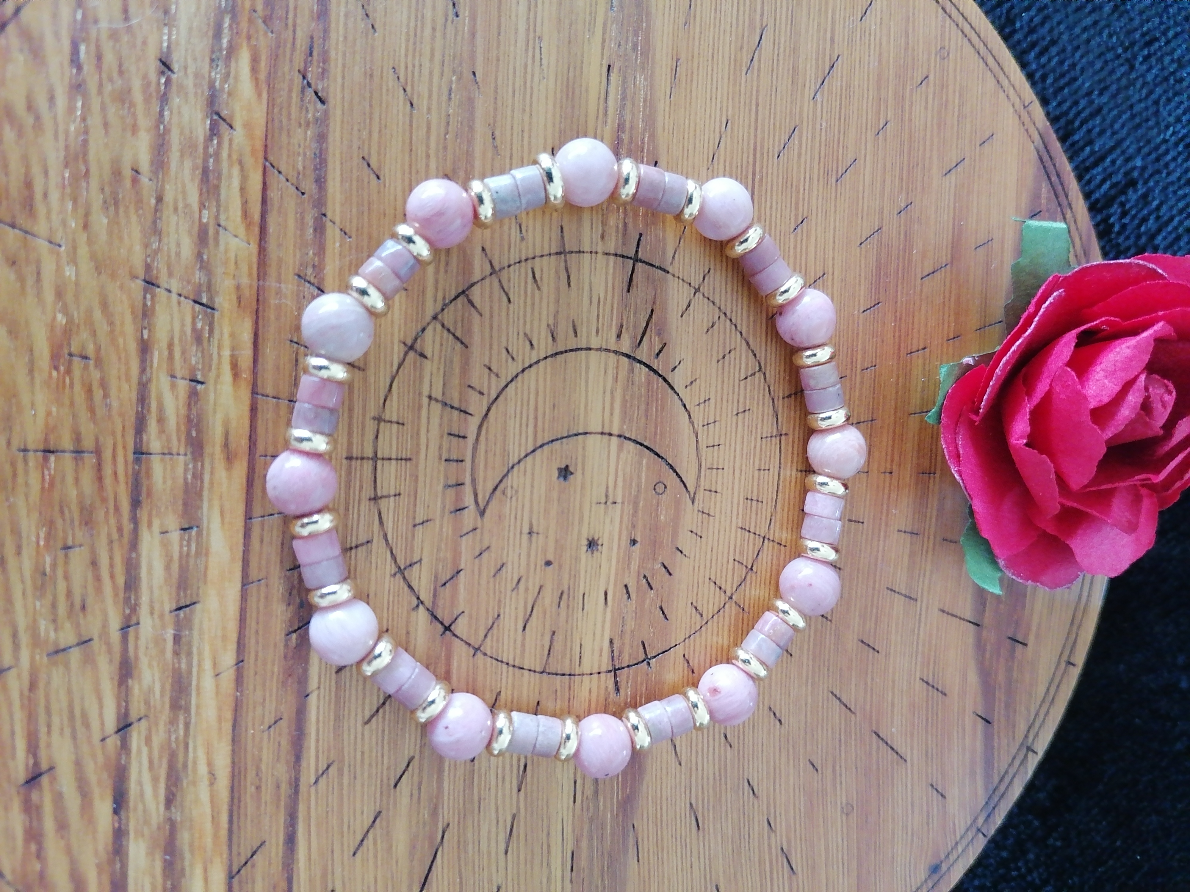 Bracelet "bien-être" en rhodonite 