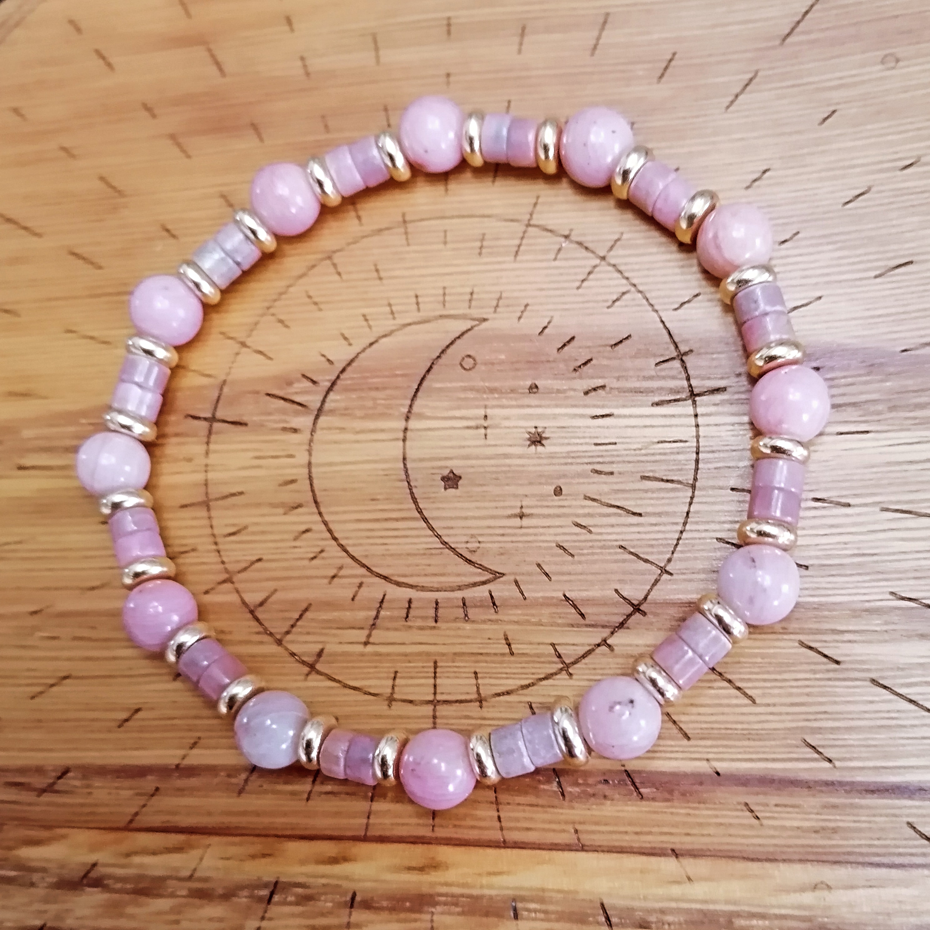 Bracelet "bien-être" en rhodonite 