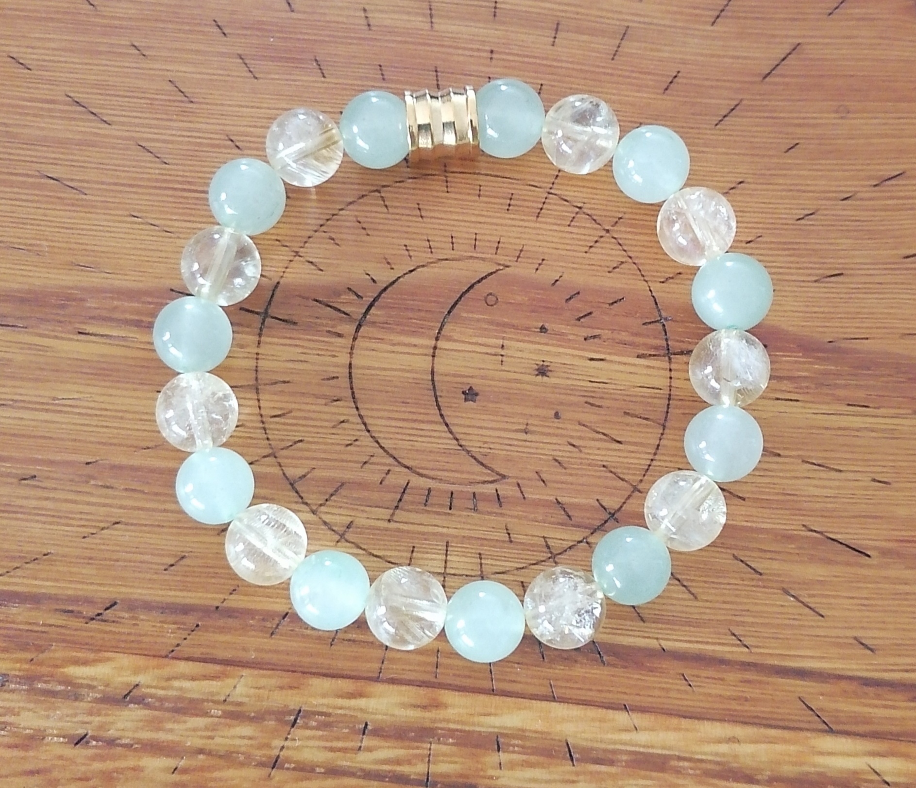 Bracelet "bonheur" en citrine et aventurine verte