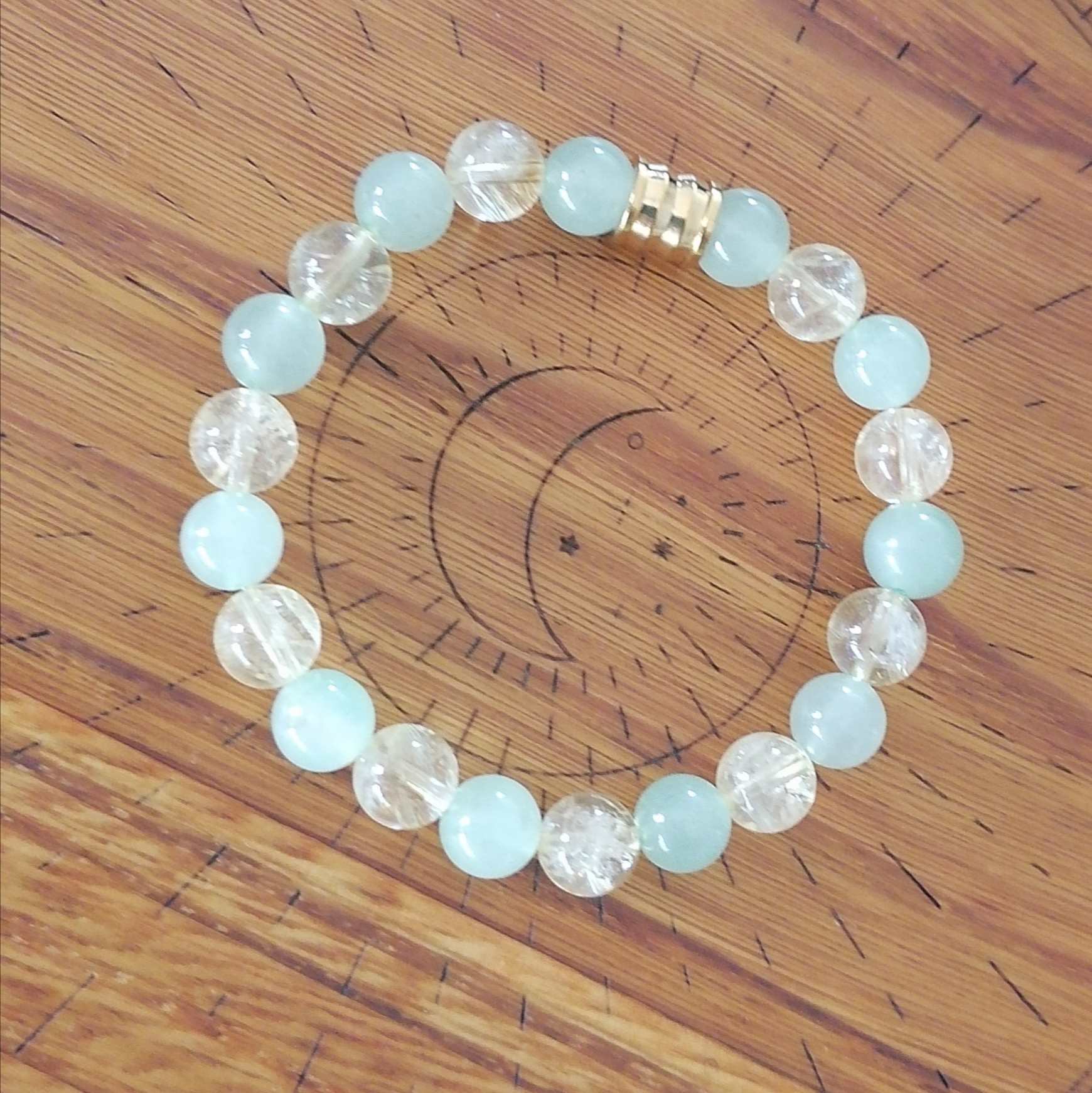 Bracelet "bonheur" en citrine et aventurine verte