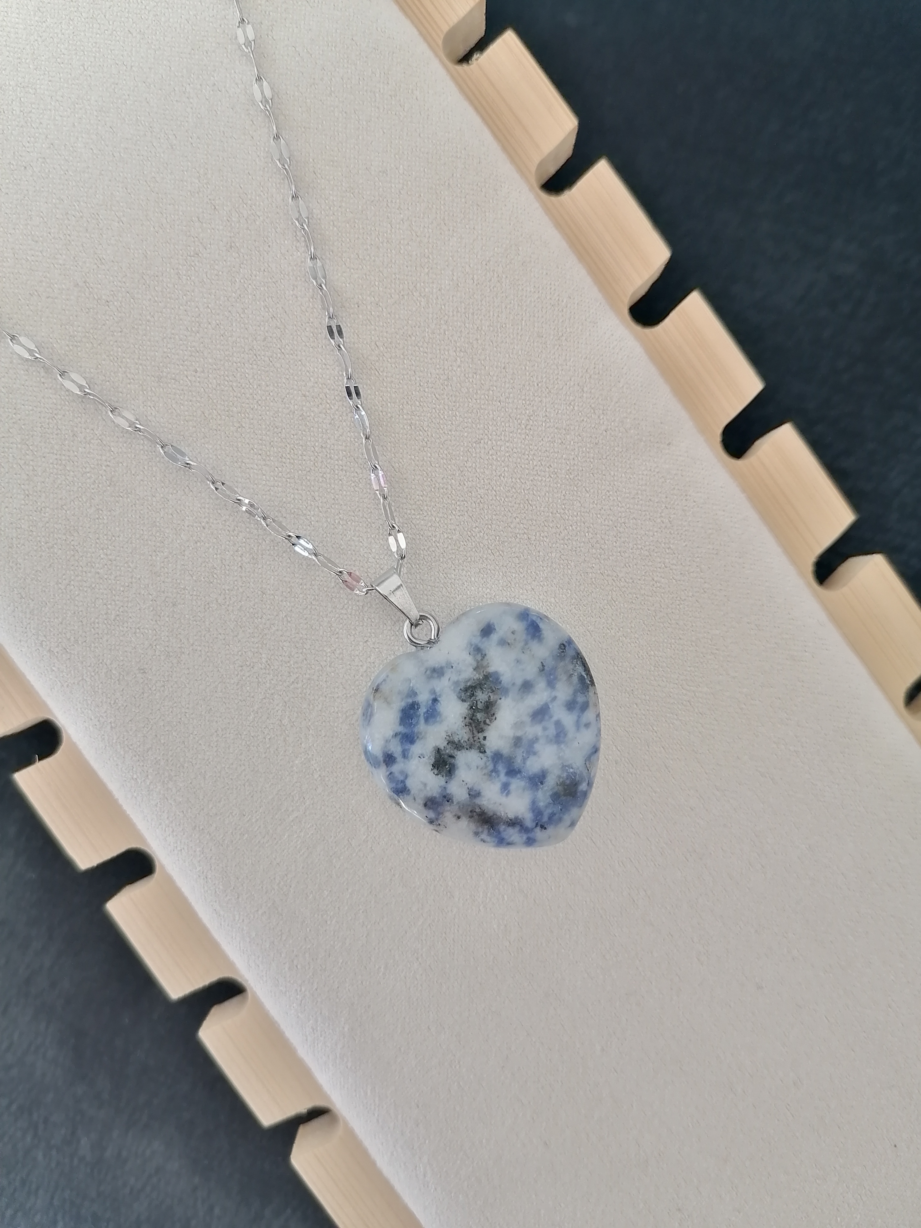 Collier "mon cœur" en sodalite