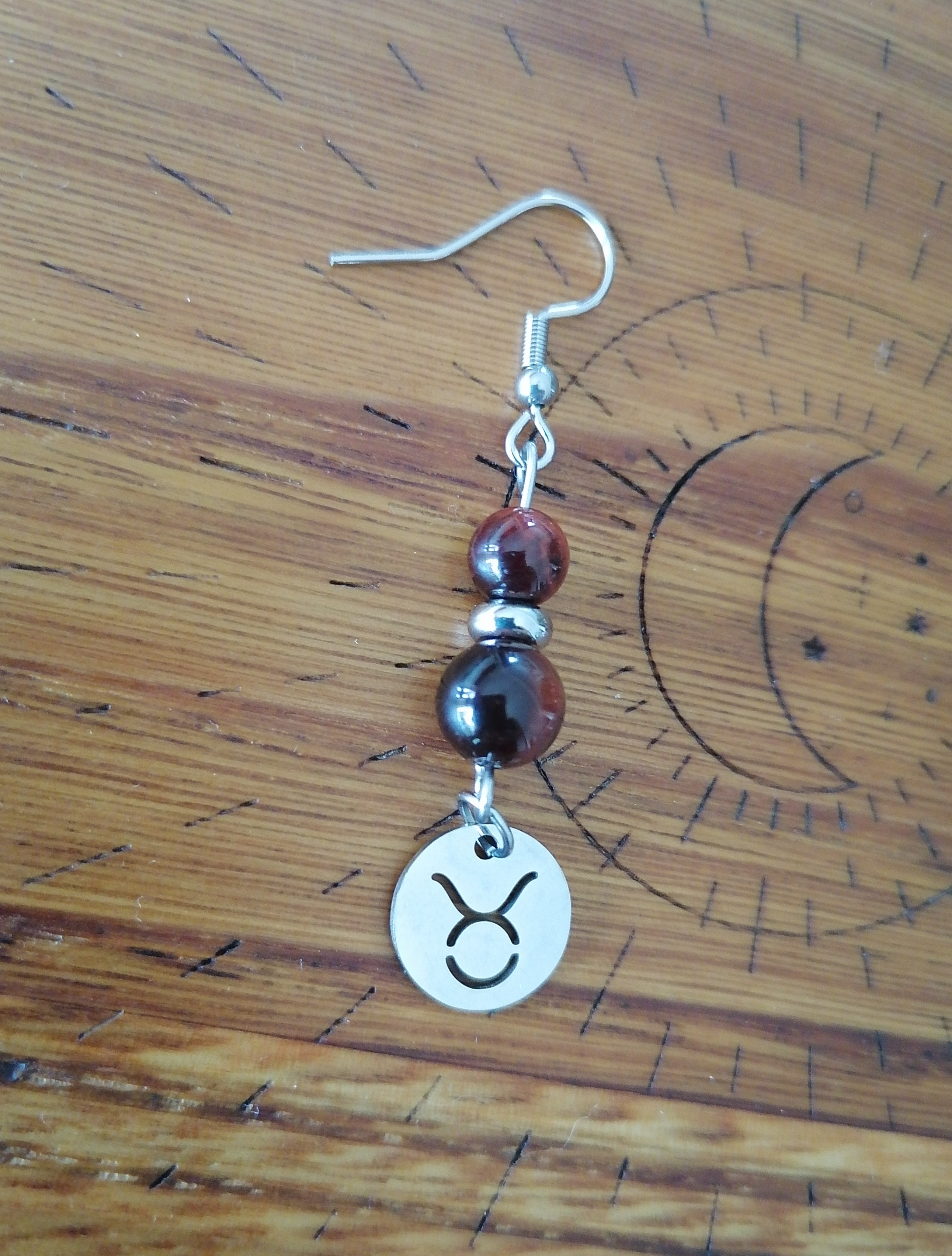 Boucles d'oreilles "astro taureau" en œil de taureau