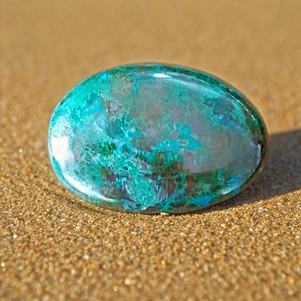 Galet de chrysocolle du Pérou