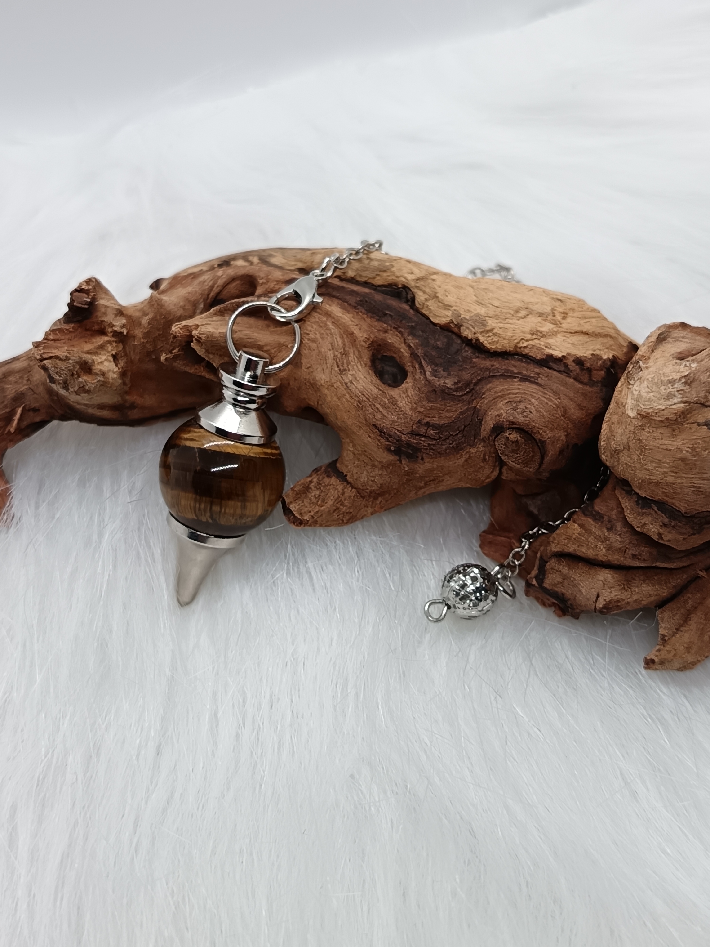 Pendule Séphoroton en œil de tigre 