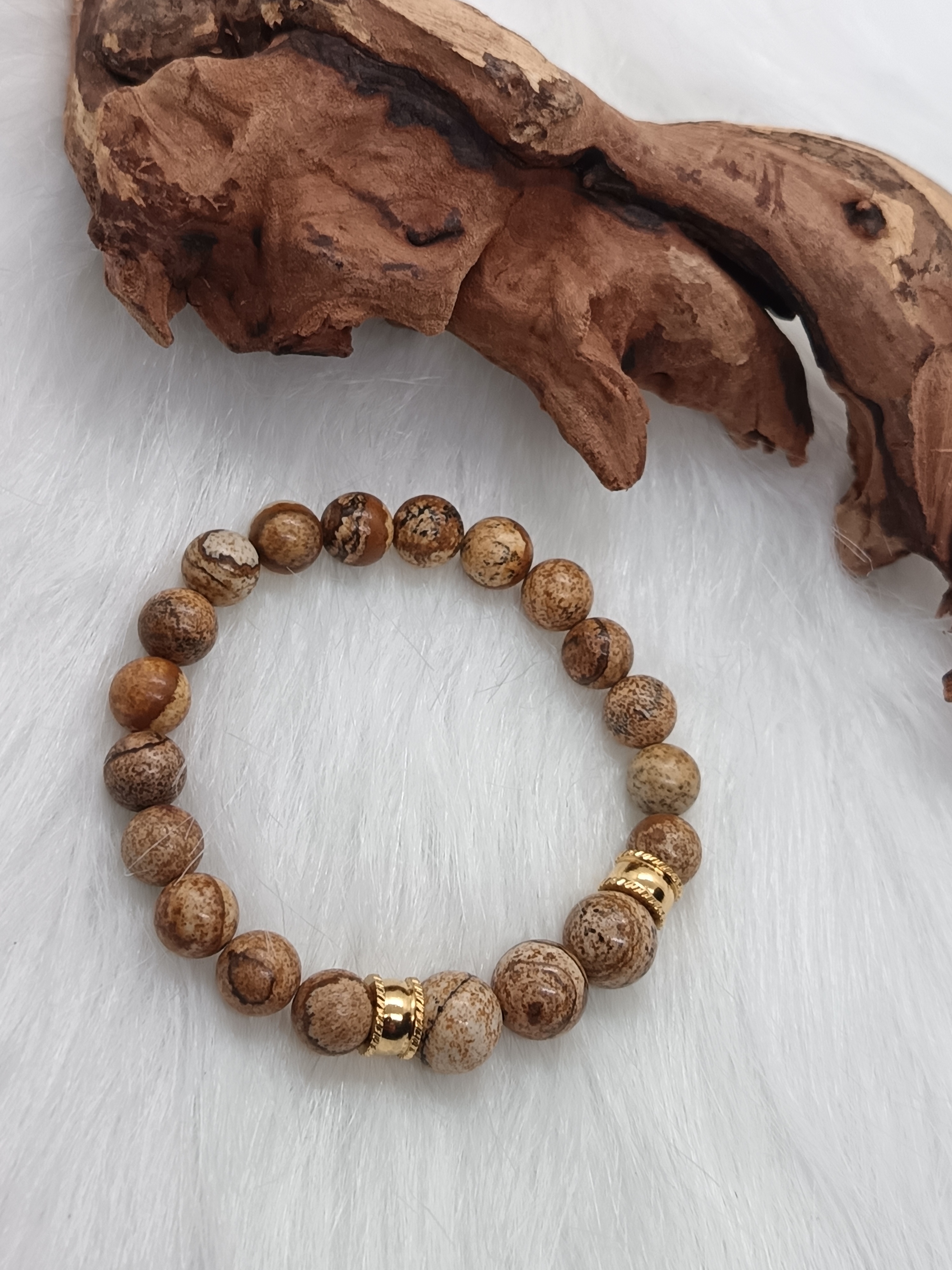 Bracelet "sérénité" en jaspe paysage