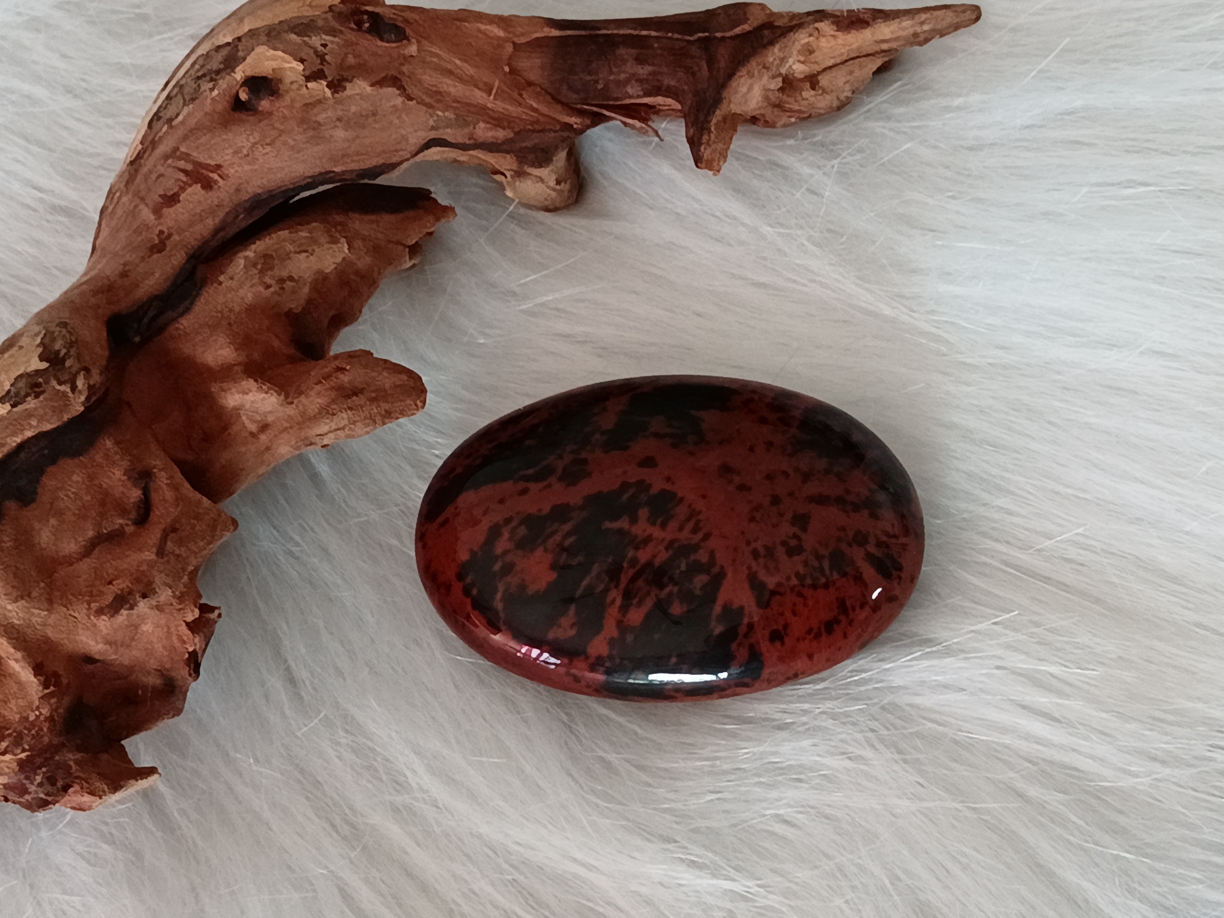 Galet roulé d'obsidienne mahogany XL