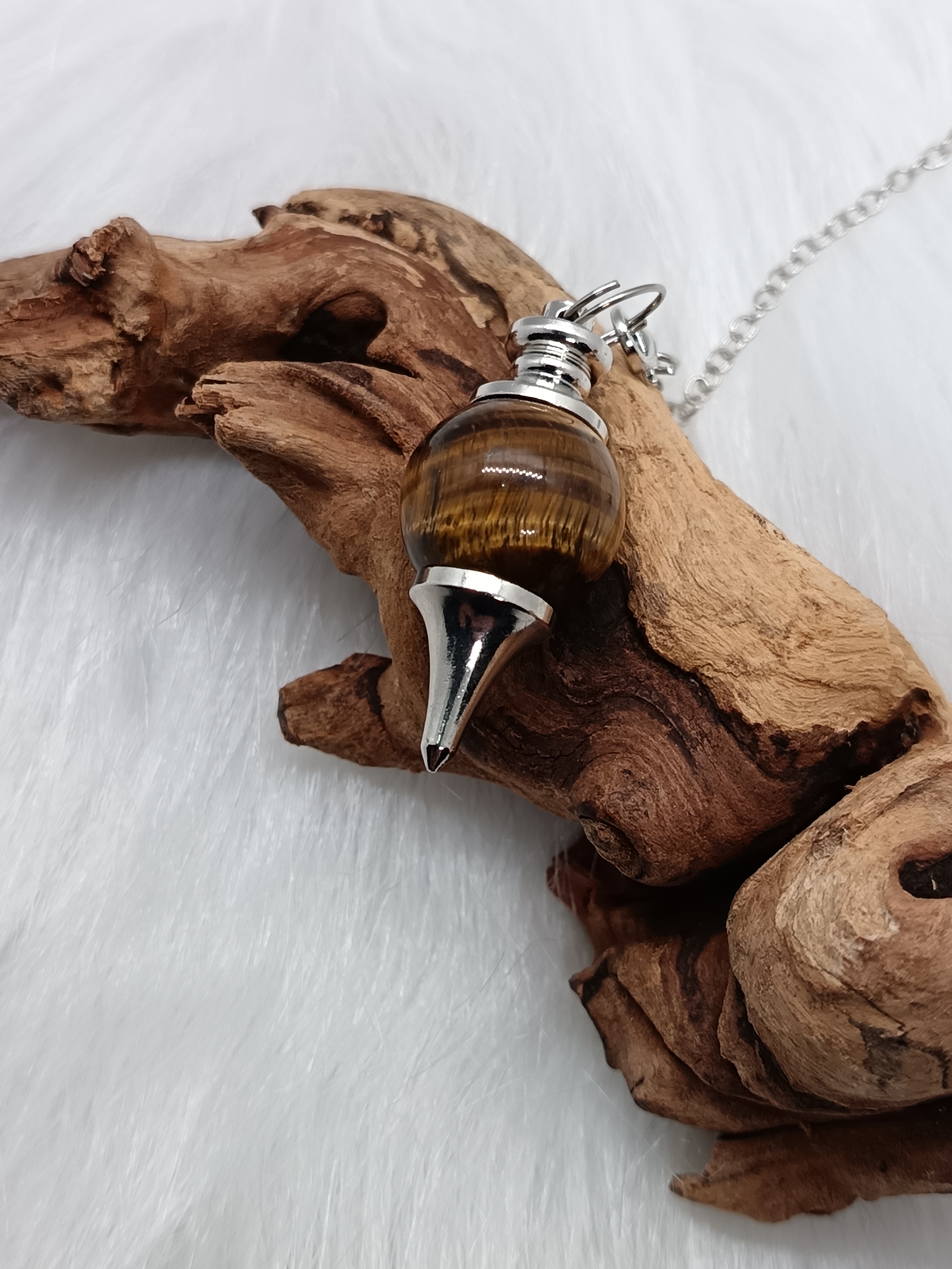 Pendule Séphoroton en œil de tigre 