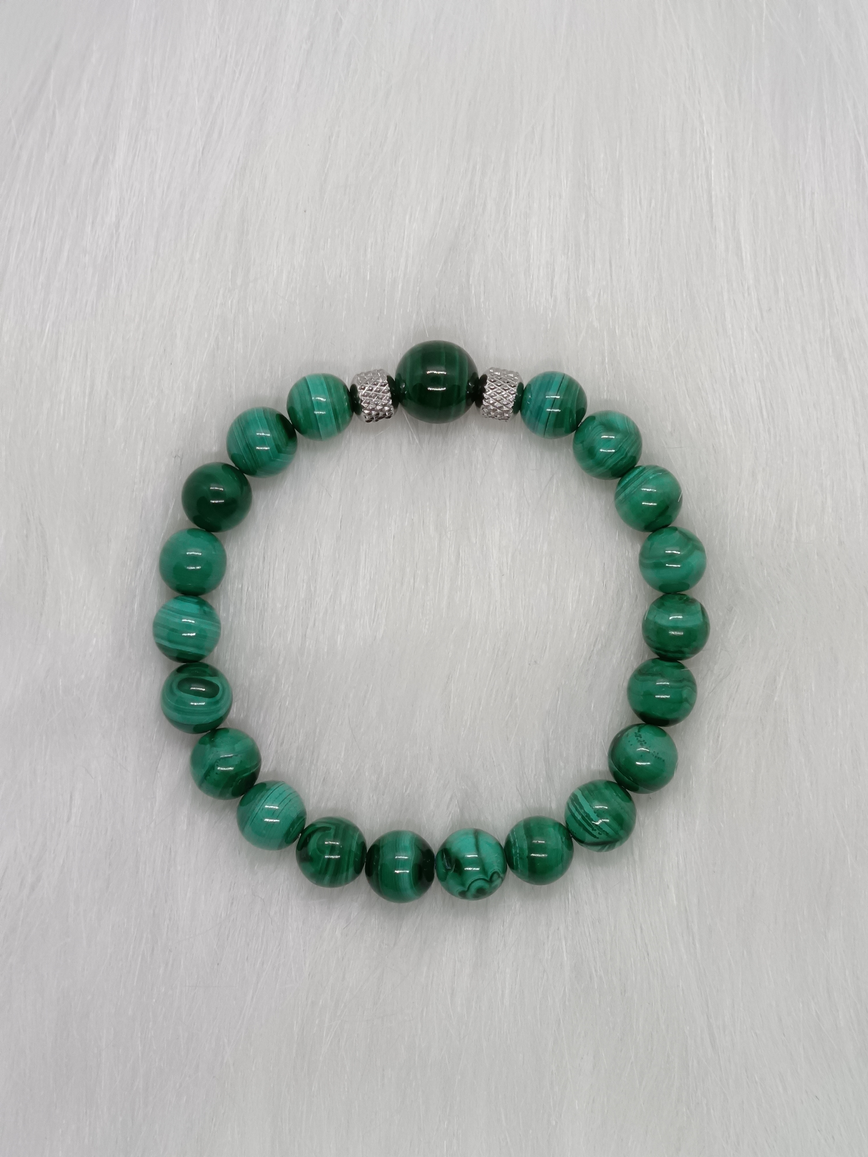 Bracelet "apaisant" en malachite naturelle