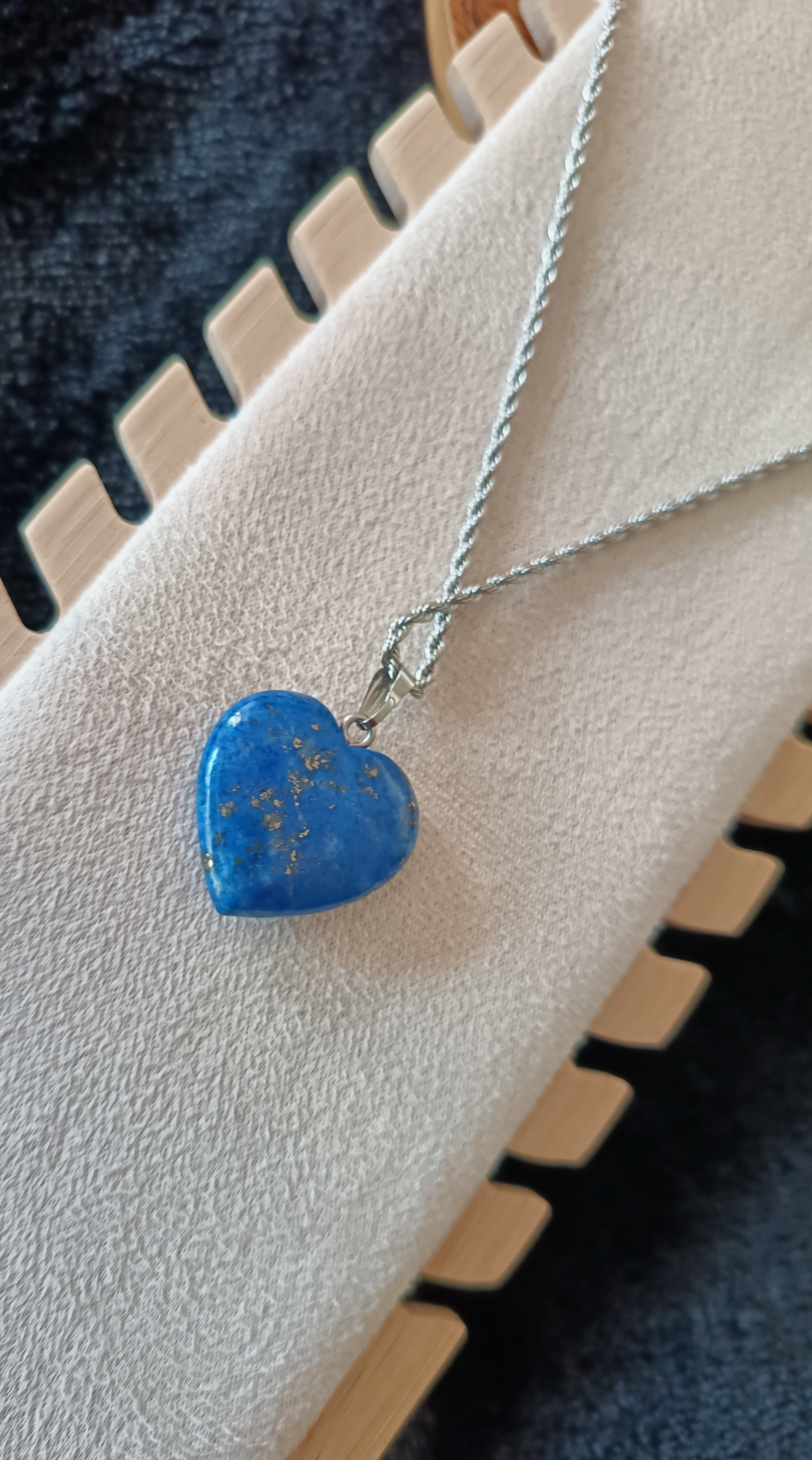 Collier "mon cœur" en lapis lazuli 