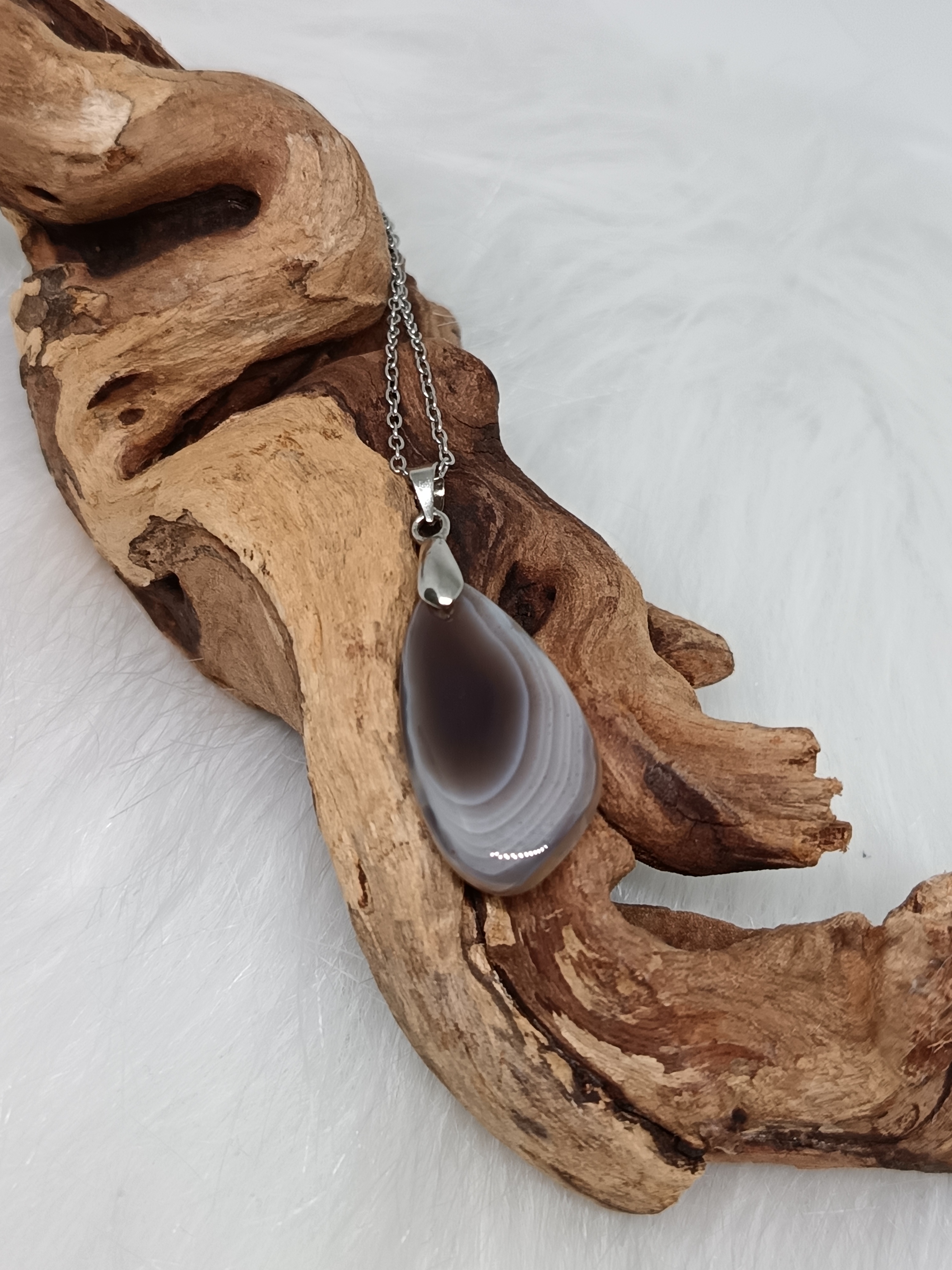 Collier "harmonie" en agate de Botswana