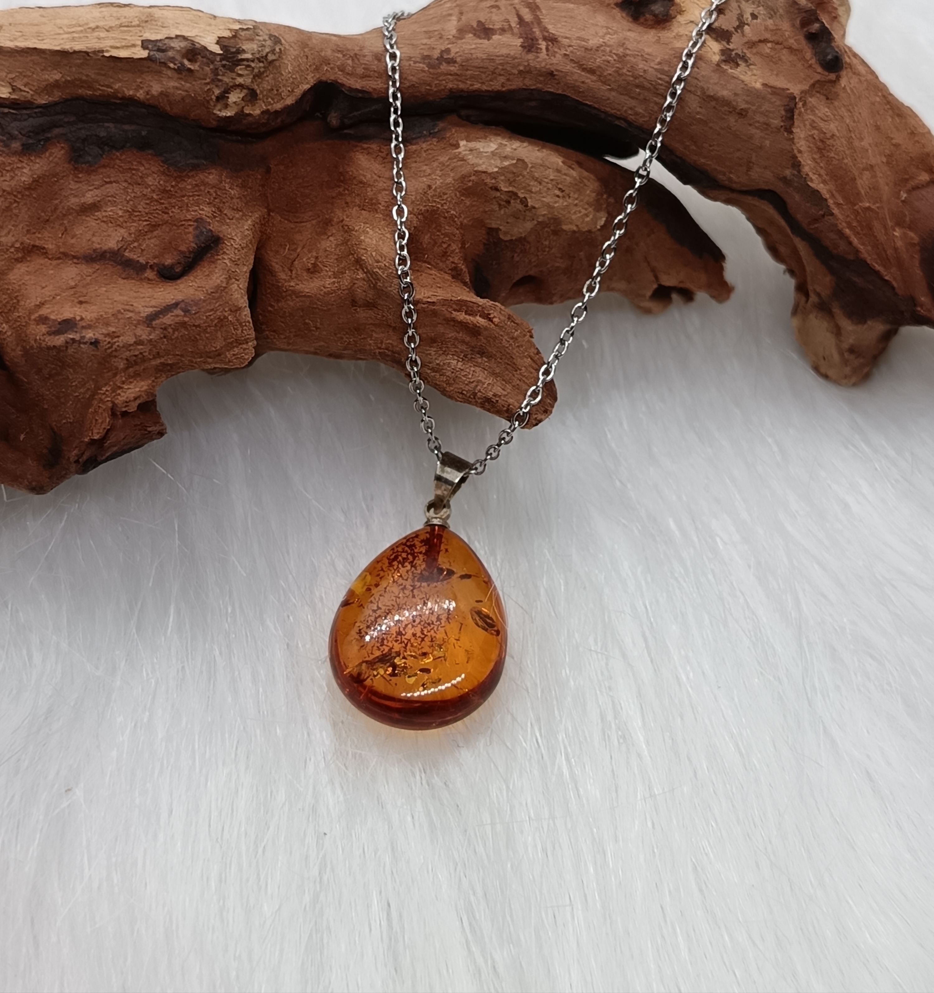 Collier "douce énergie" en ambre naturelle