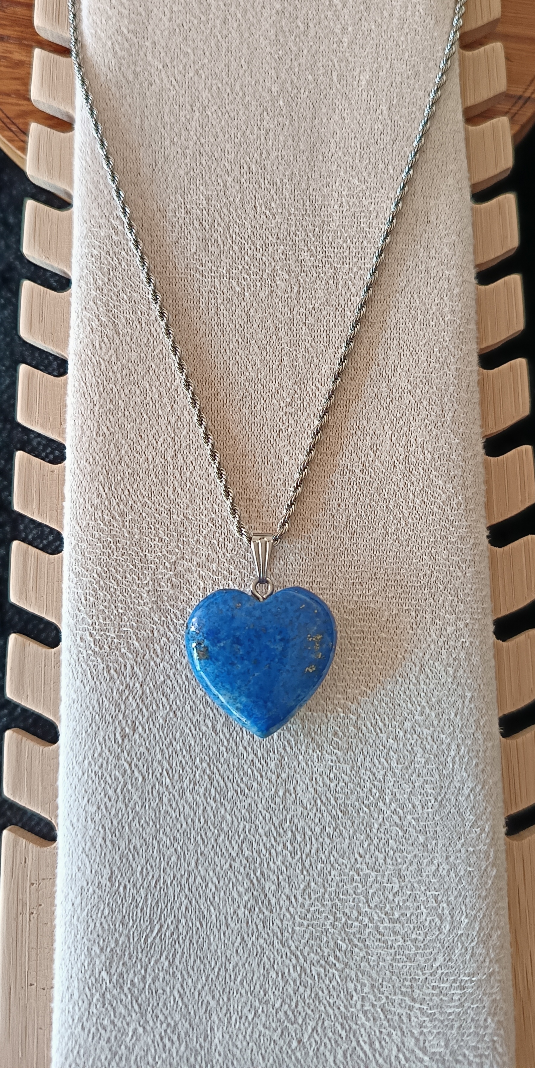 Collier "mon cœur" en lapis lazuli 