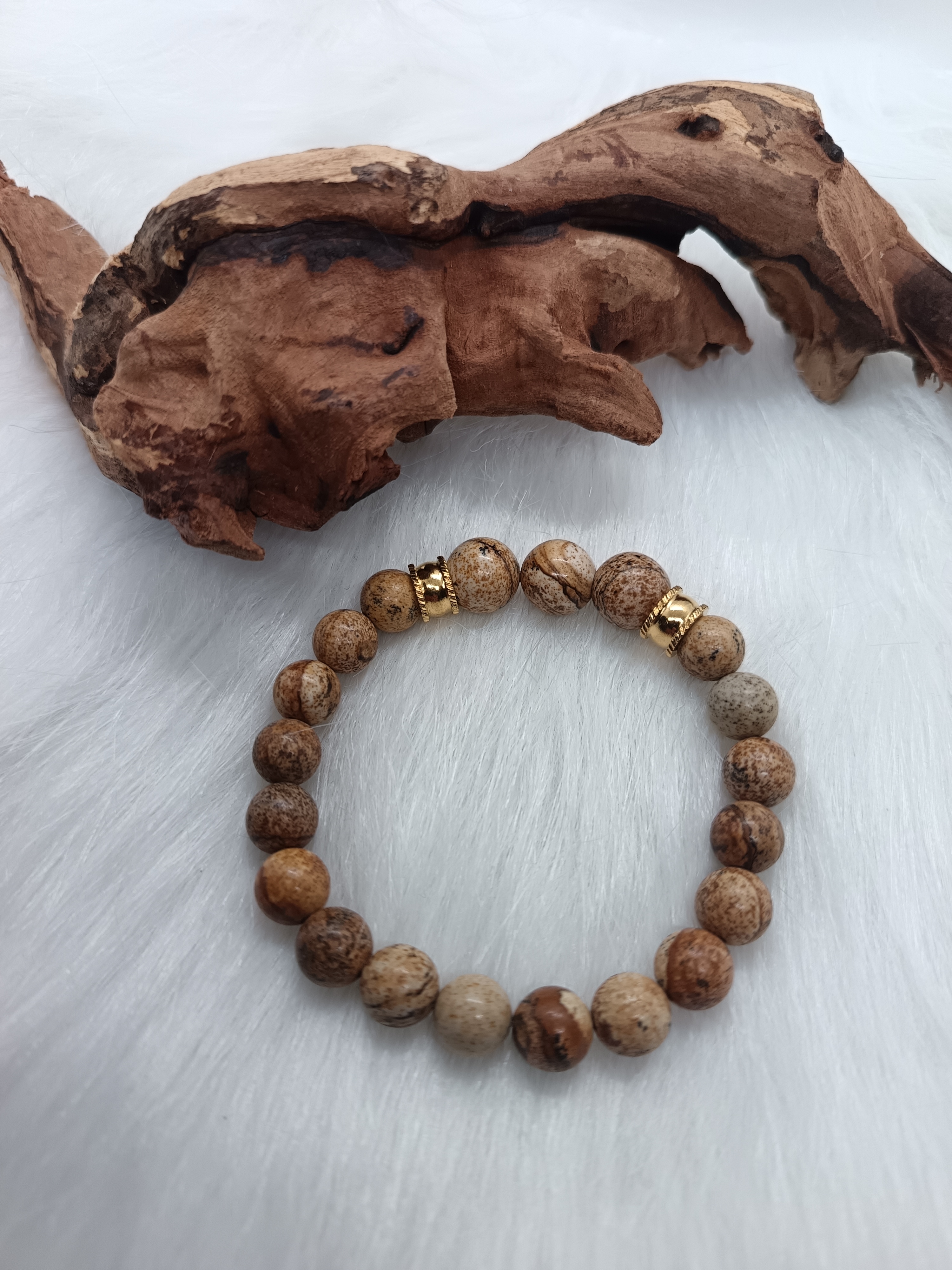 Bracelet "sérénité" en jaspe paysage