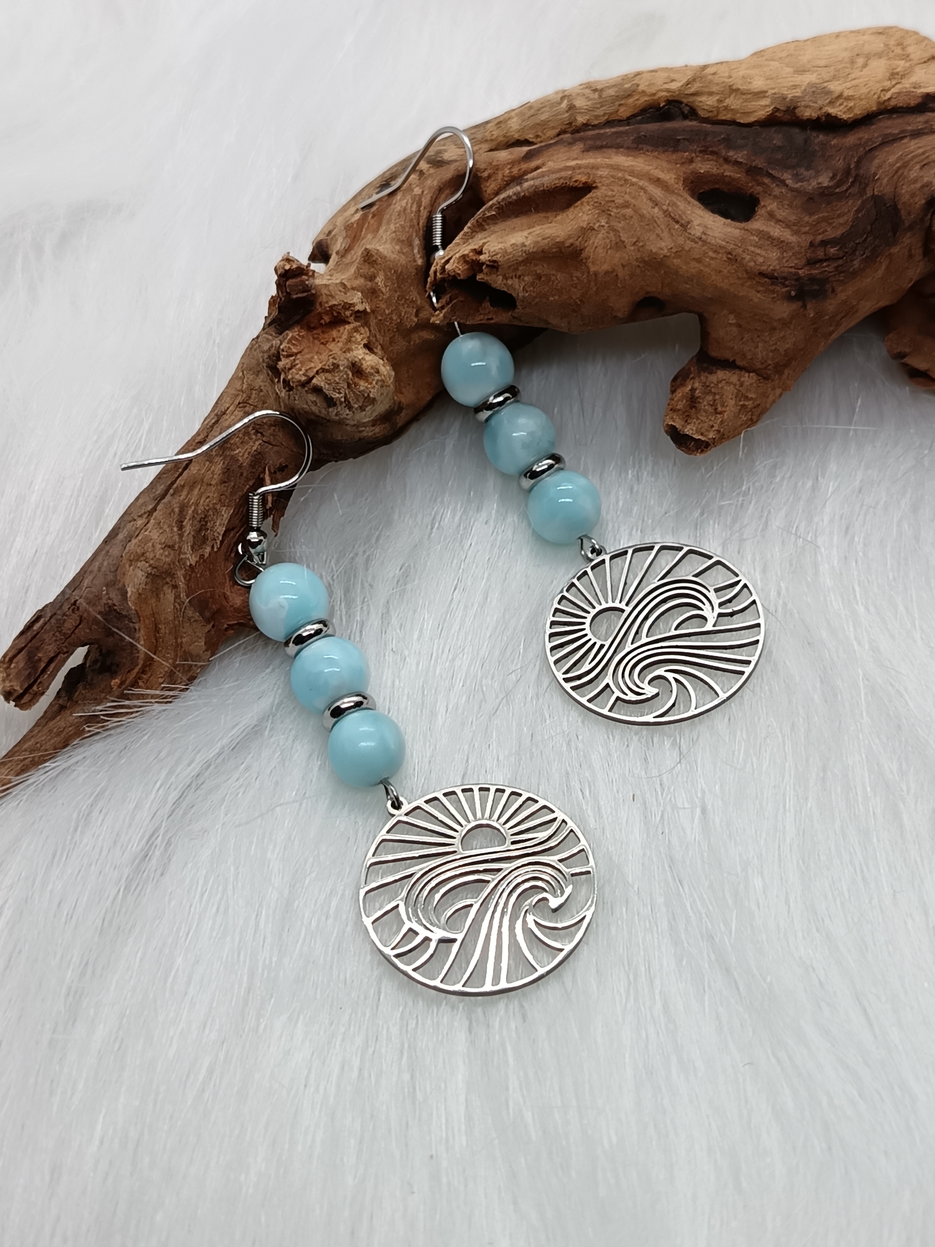 Boucles d'oreilles "sérénité" en hémimorphite