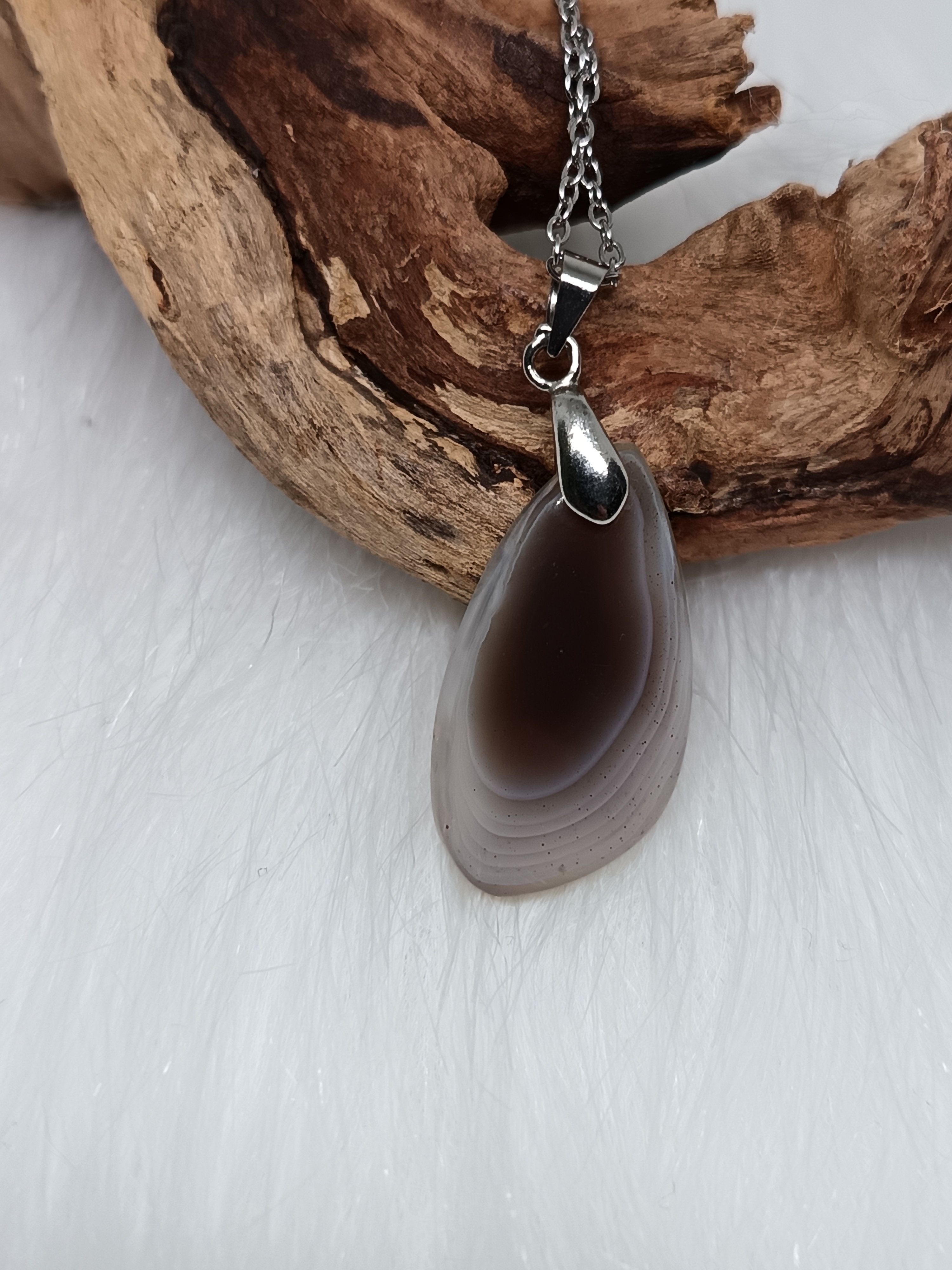 Collier "harmonie" en agate de Botswana