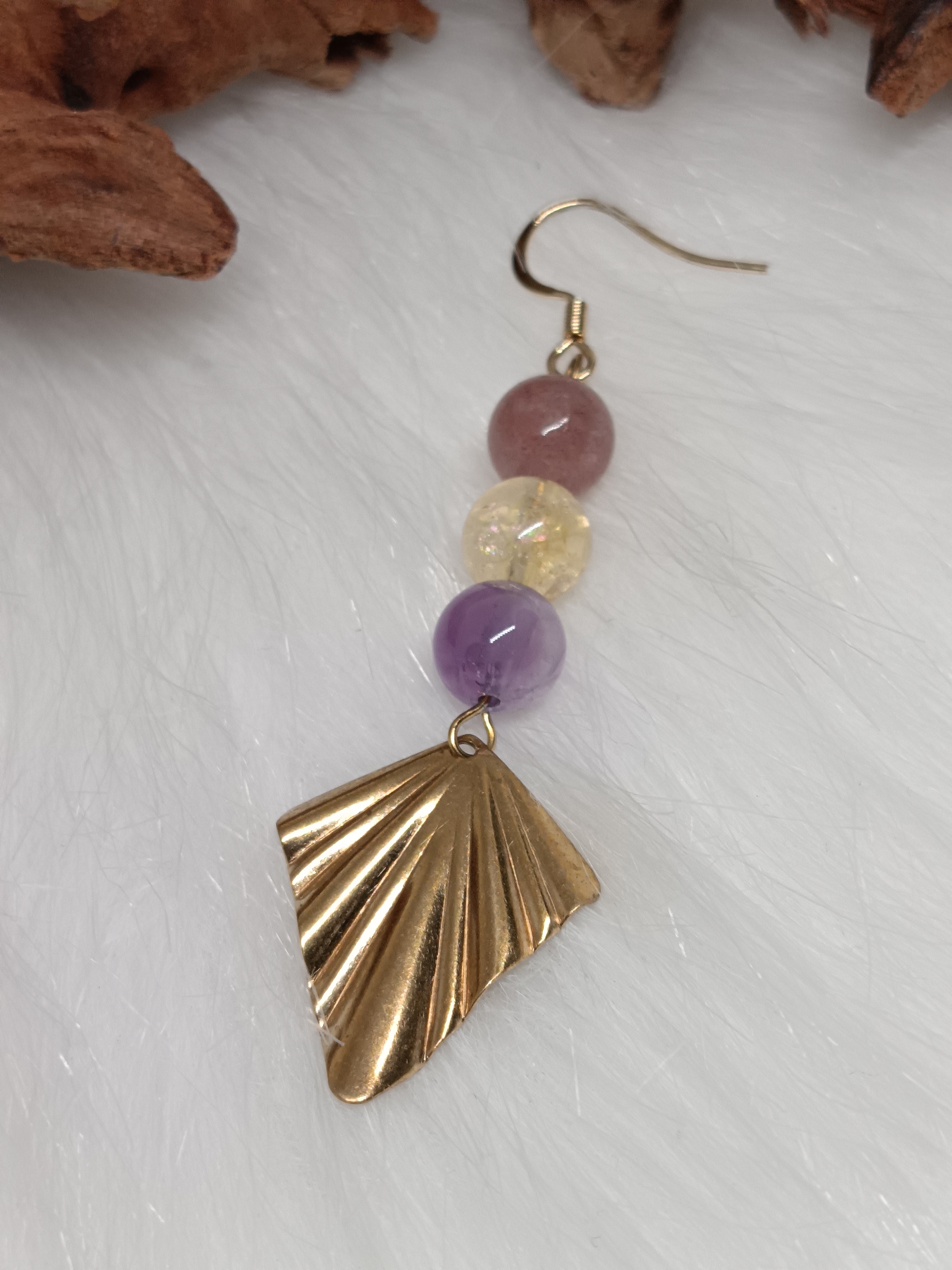 Boucles d'oreilles "concentration et mémoire" en super seven