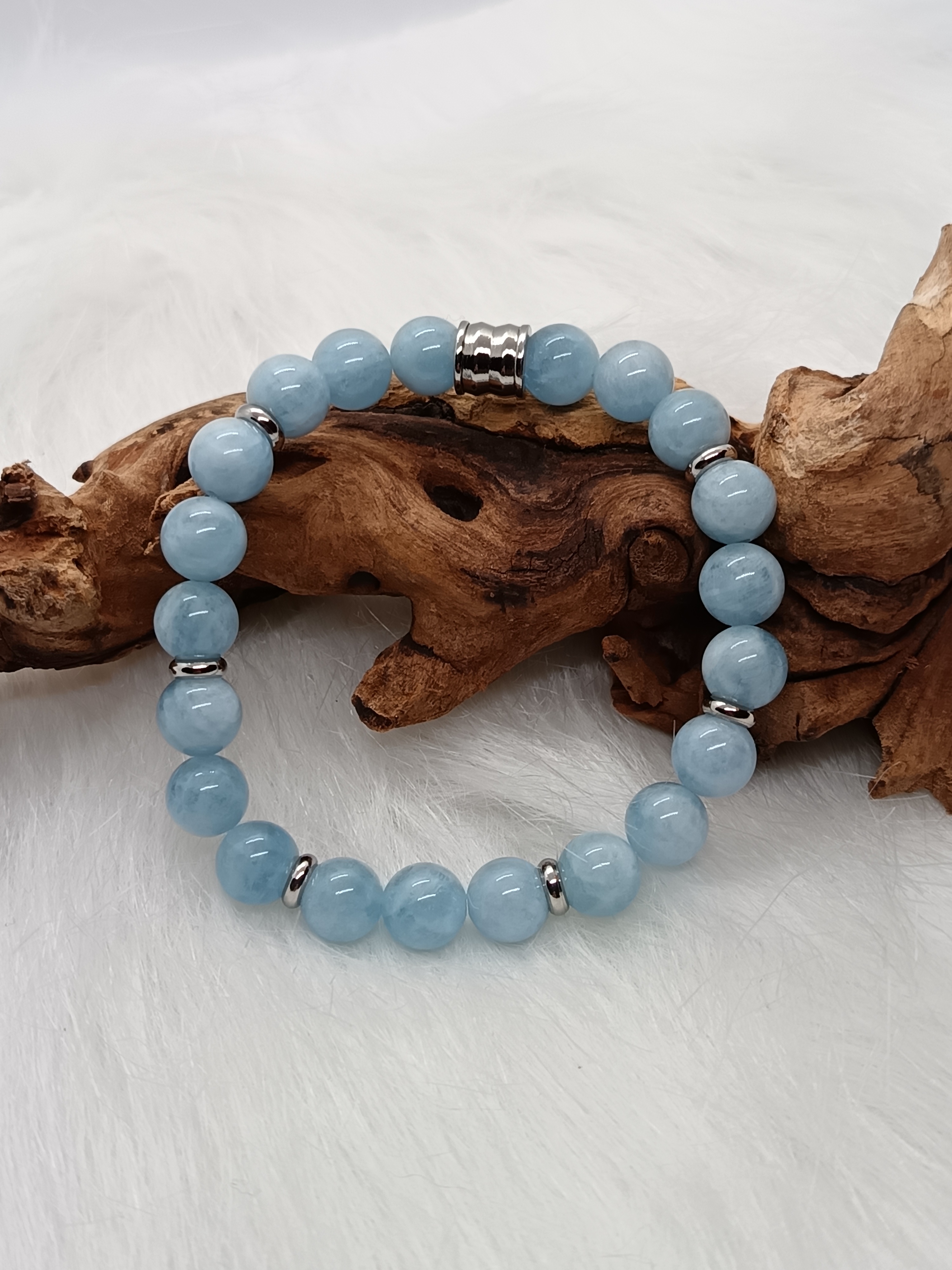 Bracelet "positivité" en aigue-marine