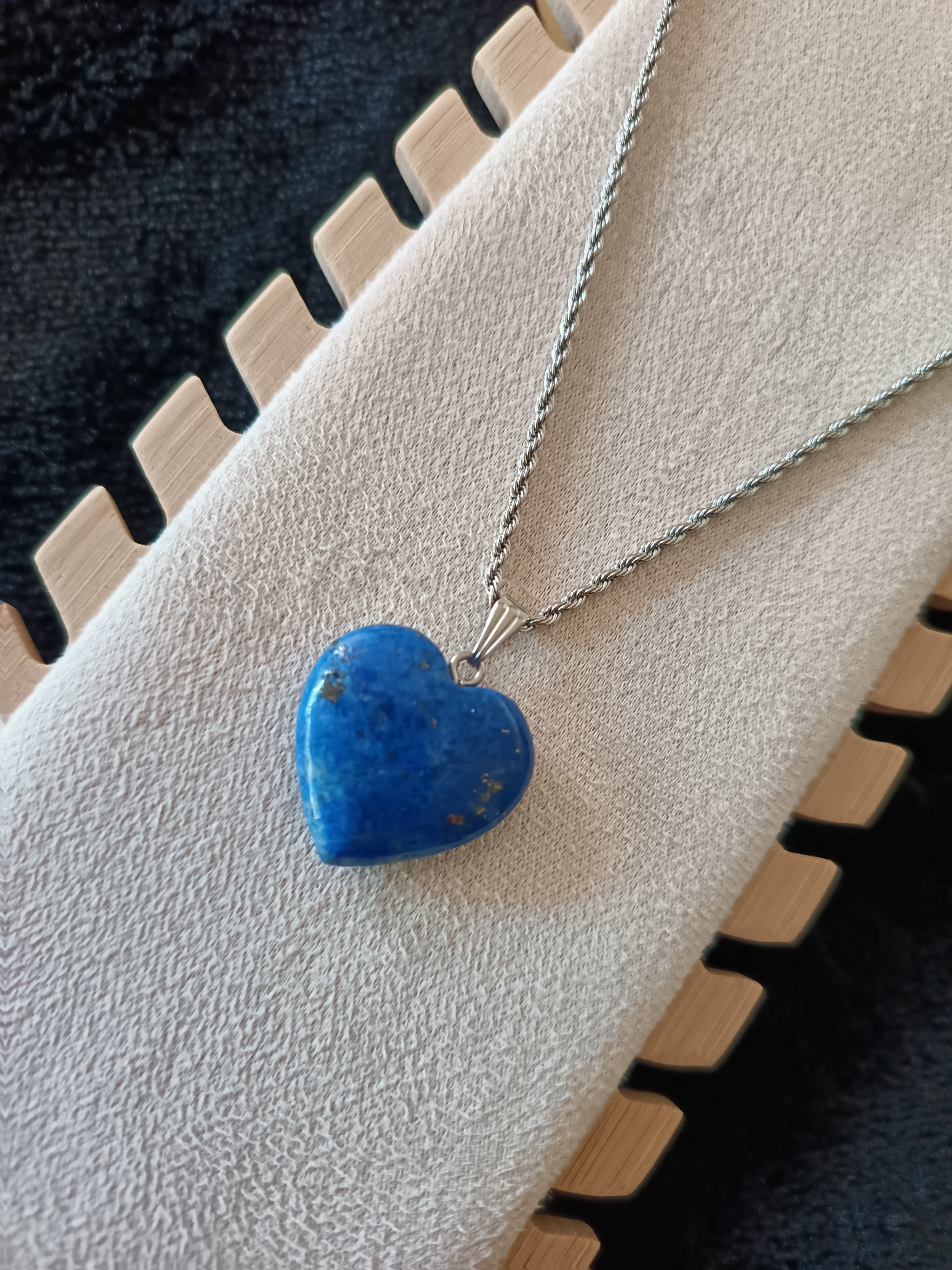 Collier "mon cœur" en lapis lazuli 