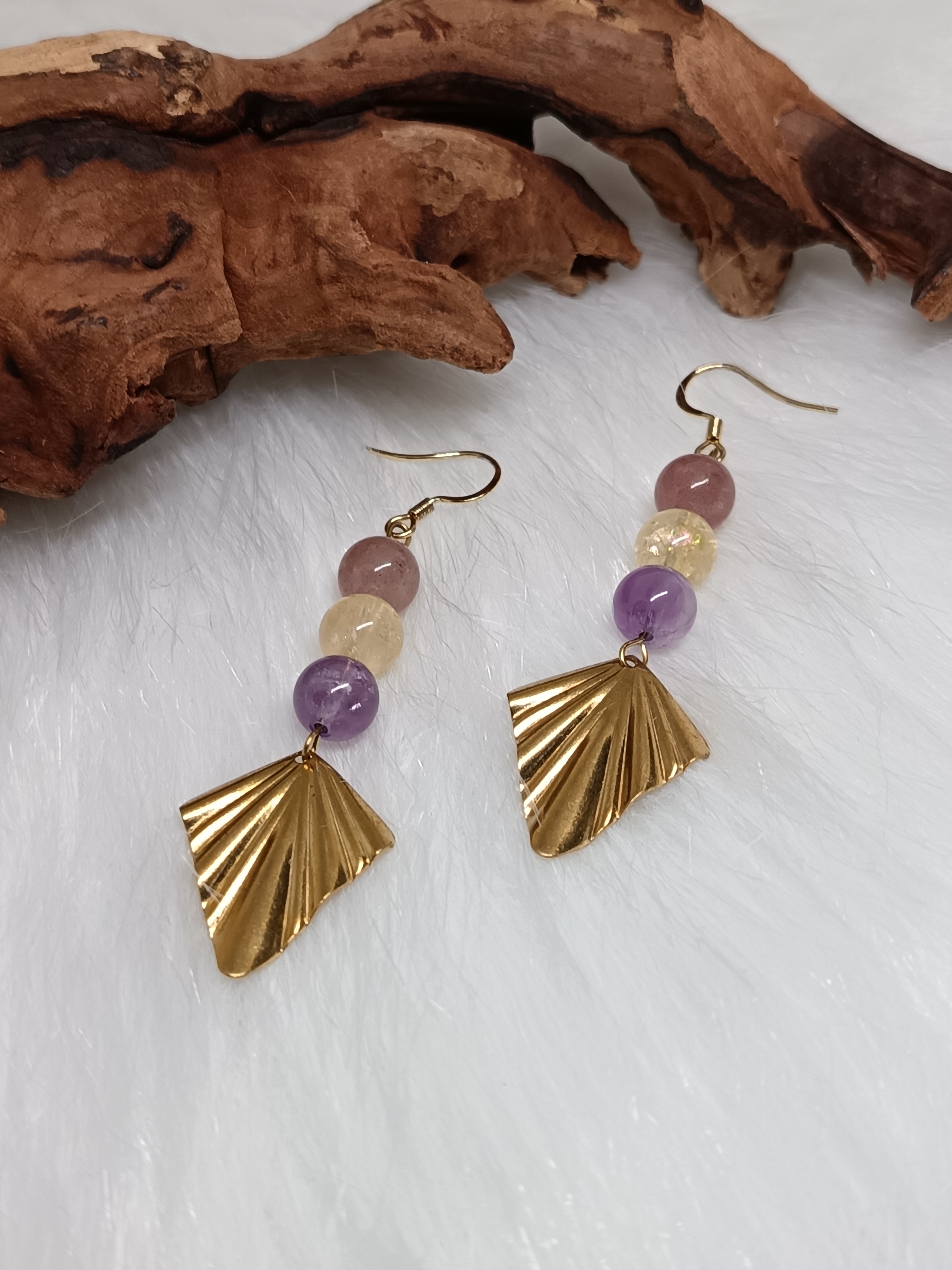 Boucles d'oreilles "concentration et mémoire" en super seven