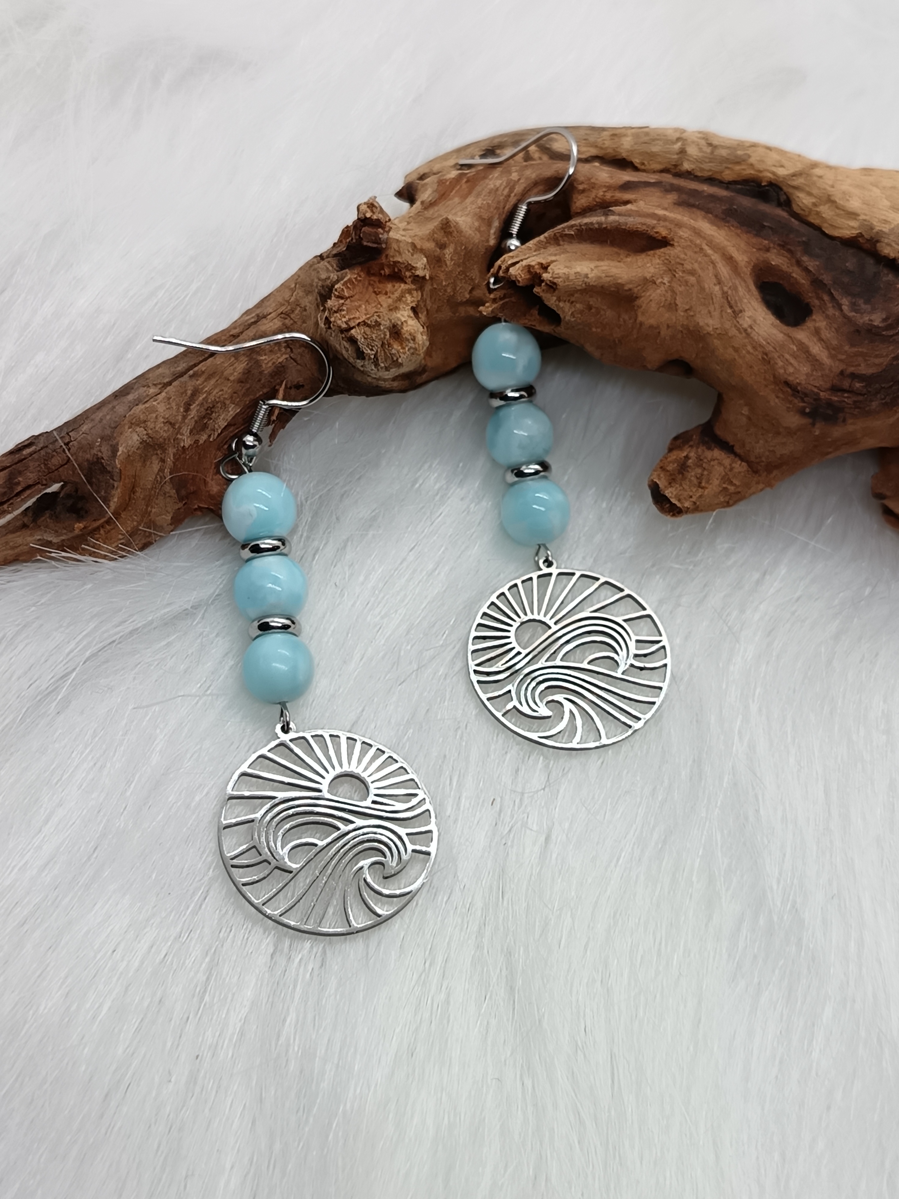 Boucles d'oreilles "sérénité" en hémimorphite