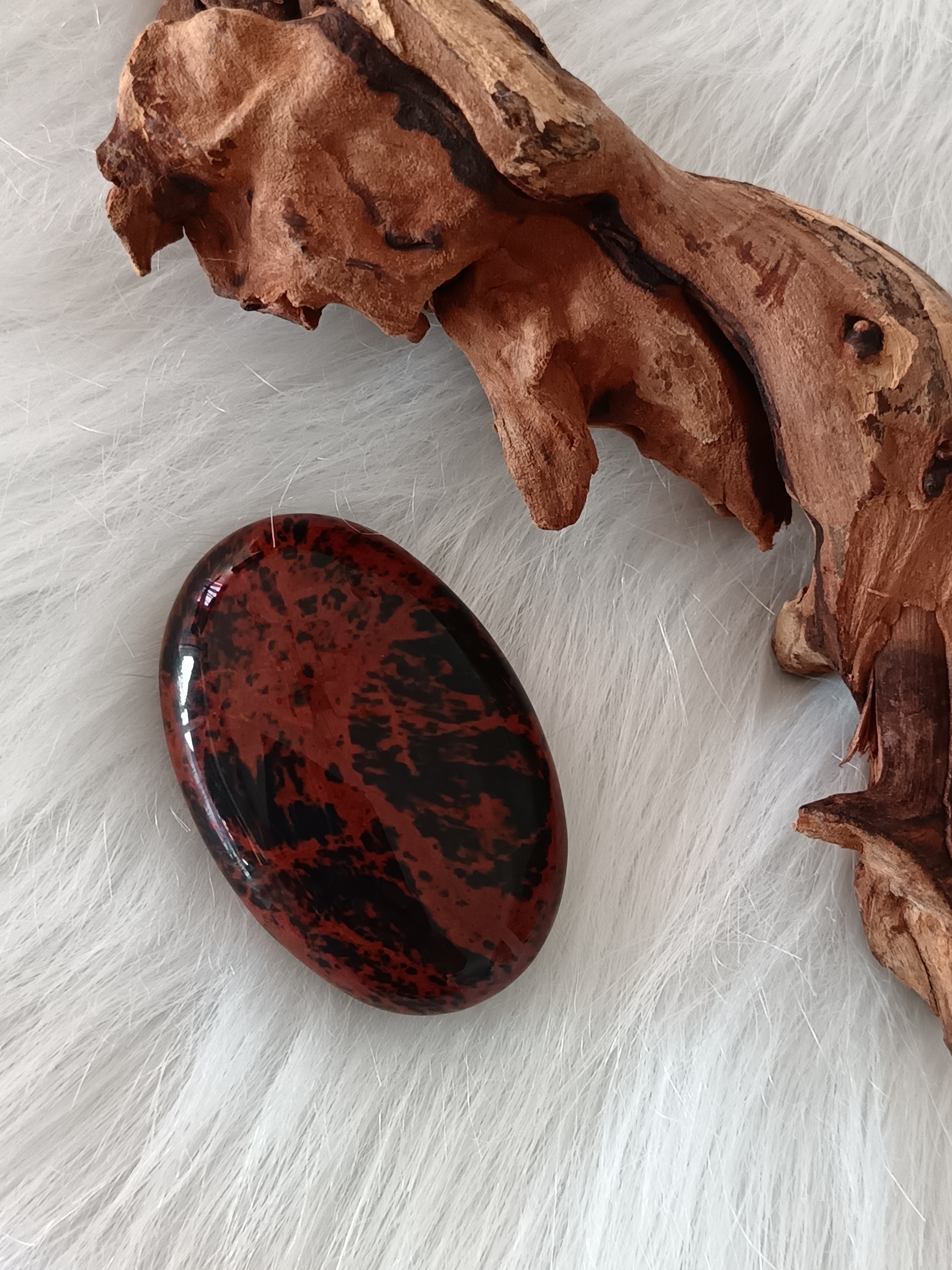 Galet roulé d'obsidienne mahogany XL