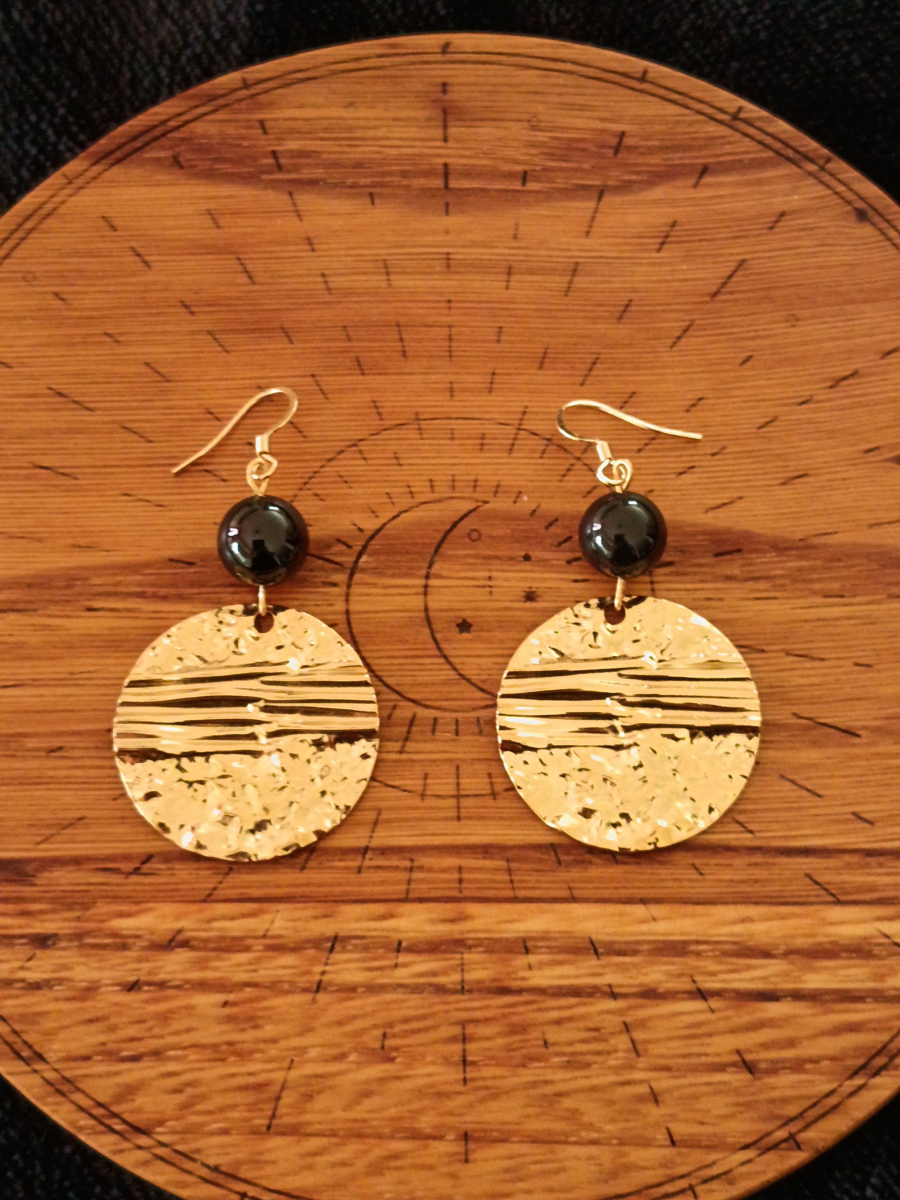 Boucles d'oreilles "protection" en tourmaline noire