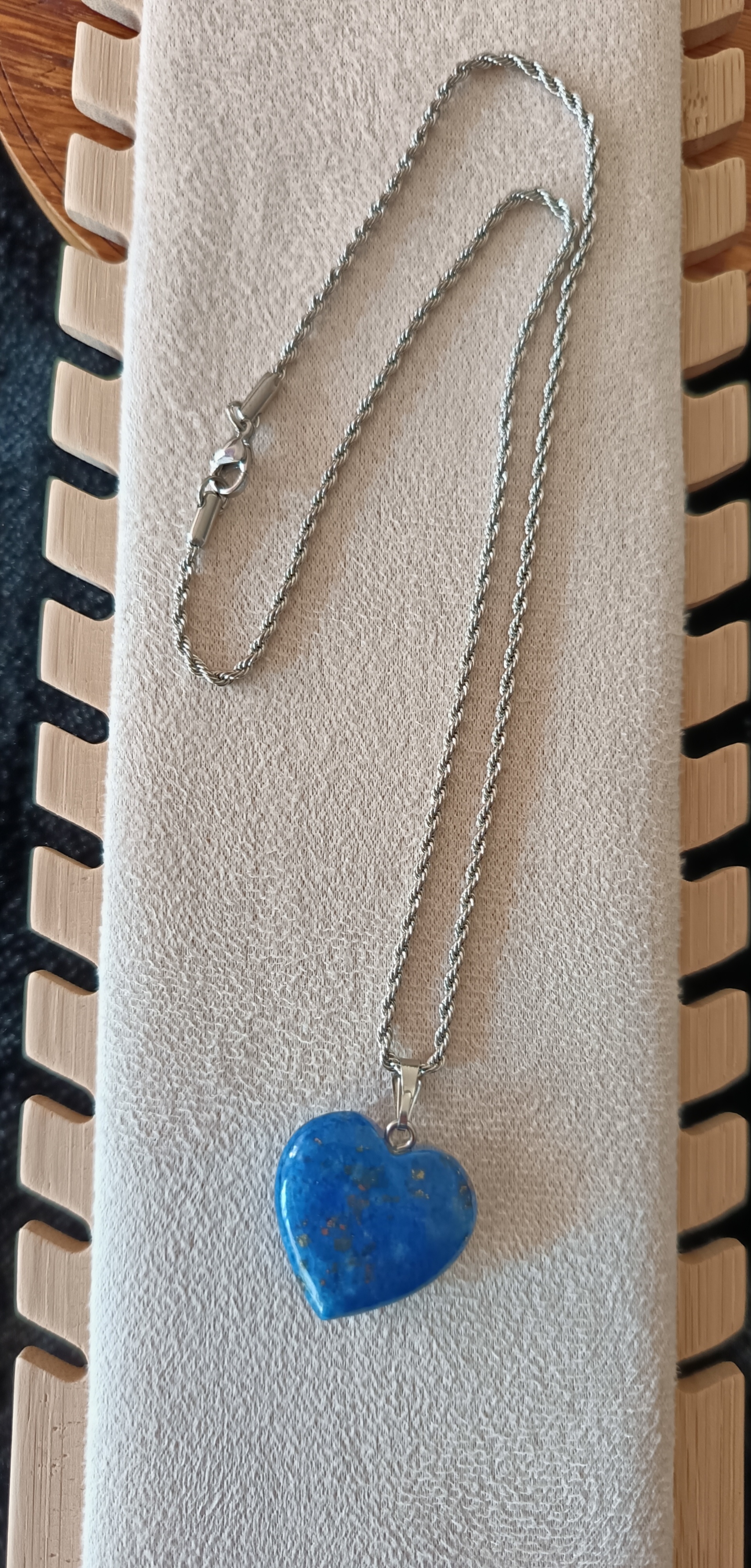 Collier "mon cœur" en lapis lazuli 