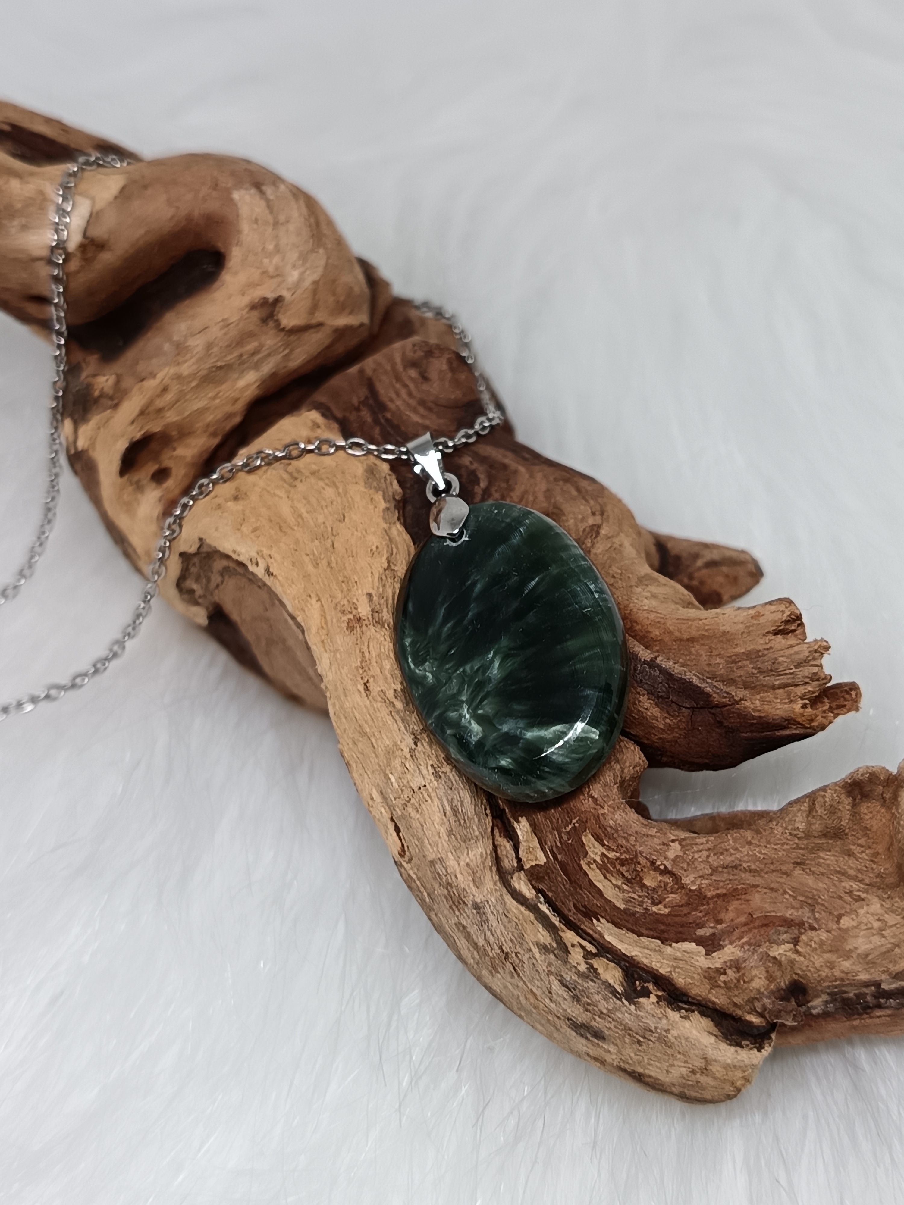 Collier "bien-être" en séraphinite