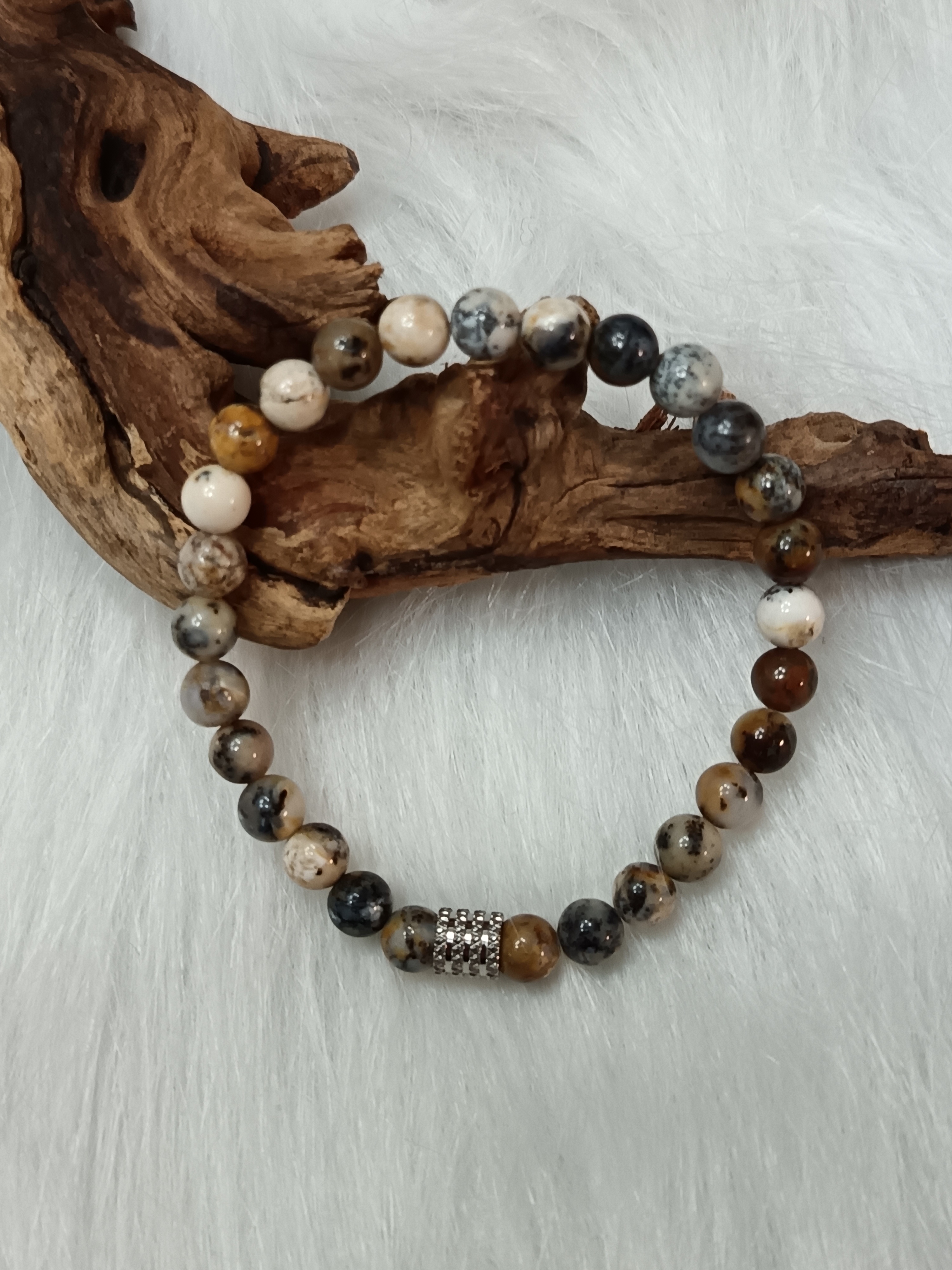 Bracelet "bien-être" en agate dendritique 