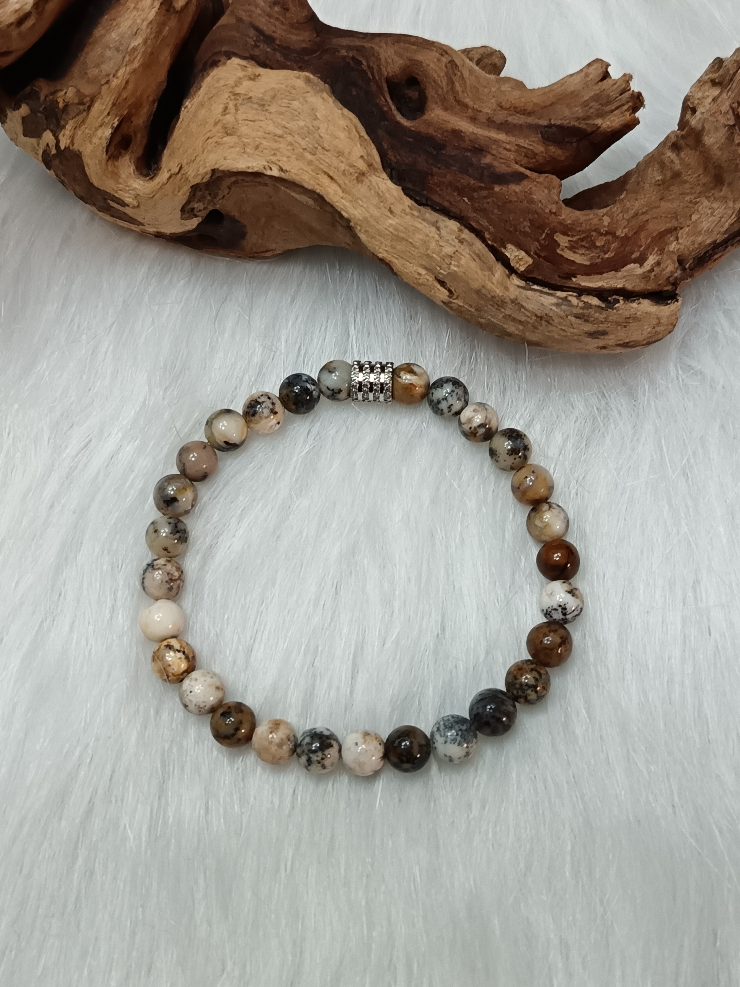Bracelet "bien-être" en agate dendritique 