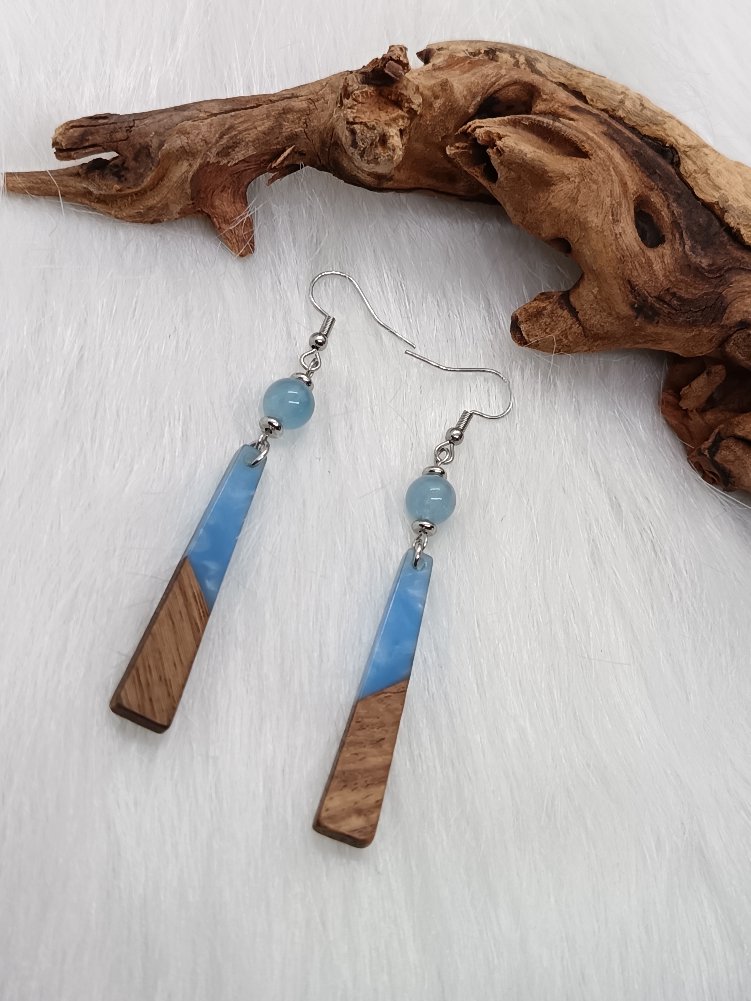 Boucles d'oreilles "apaisantes" en aigue-marine