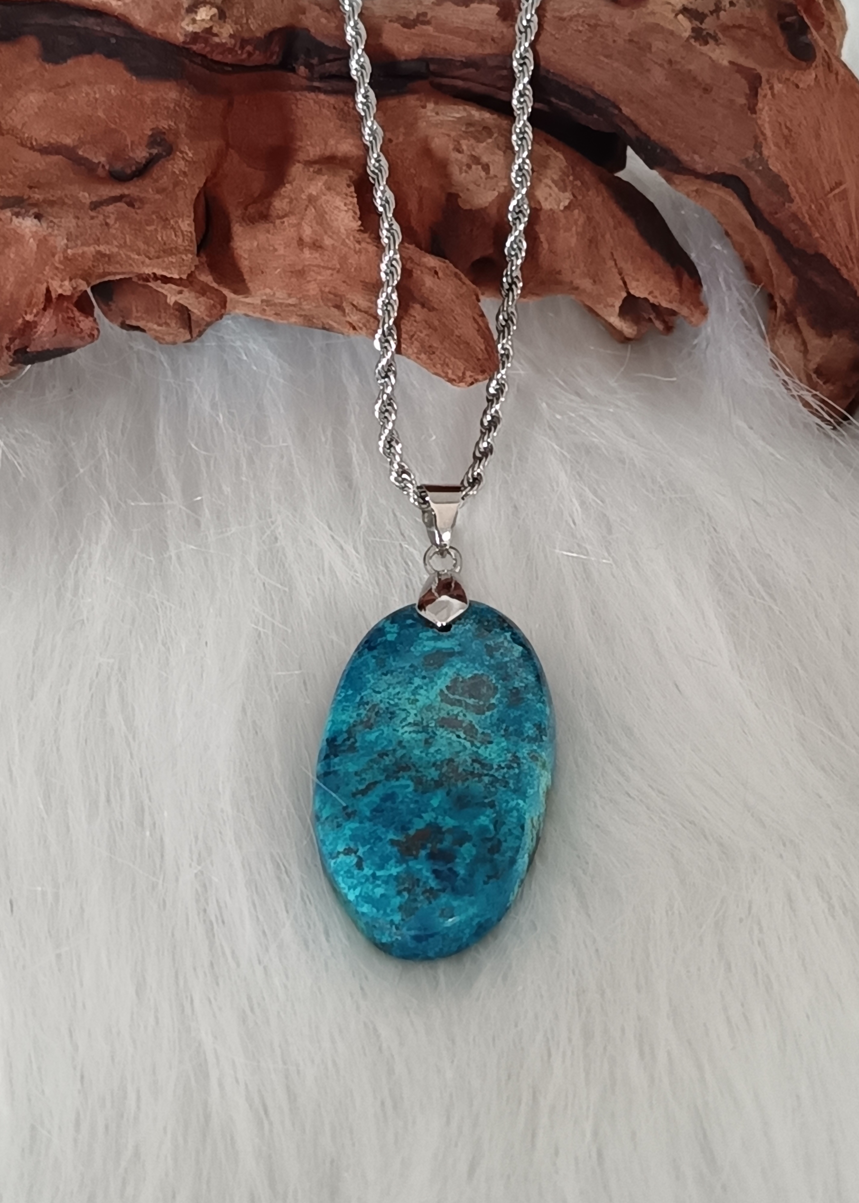Collier "anti stress" en shattuckite