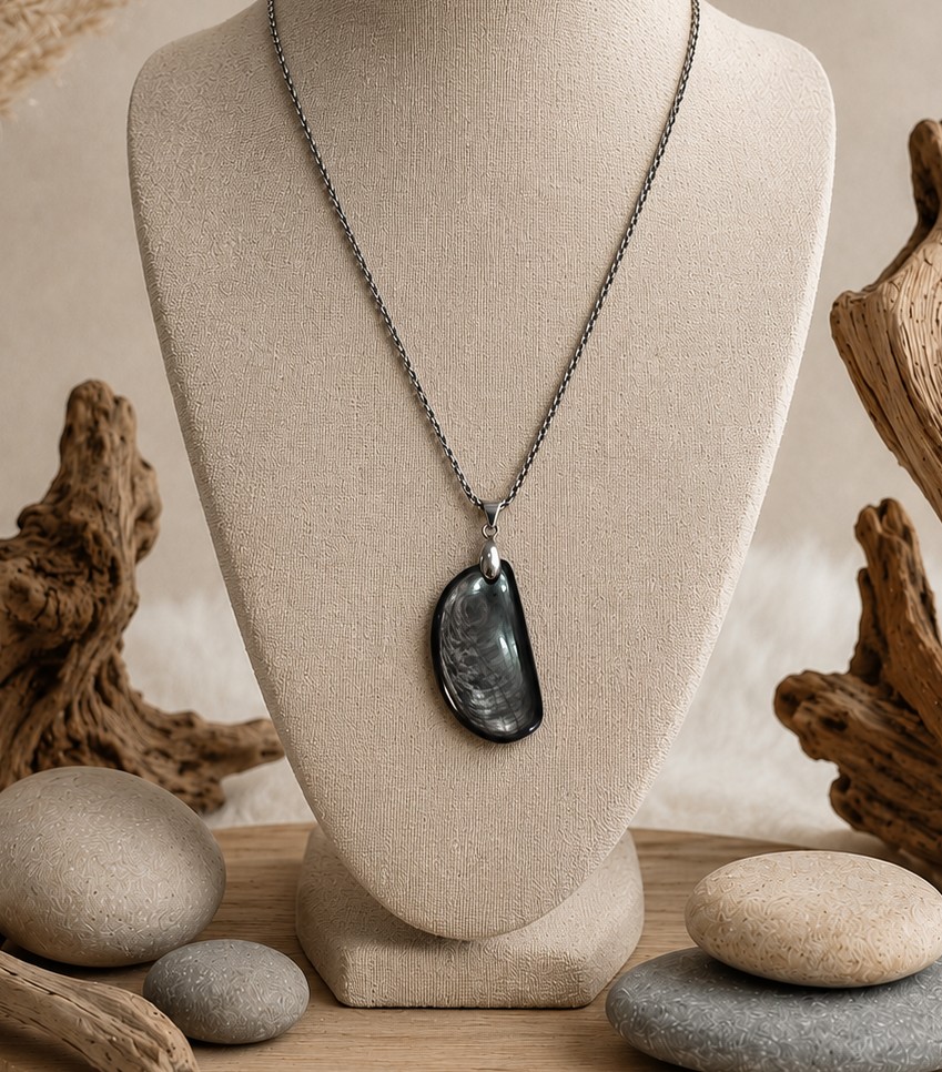 Collier "vitalité et sérénité" en hypersthène